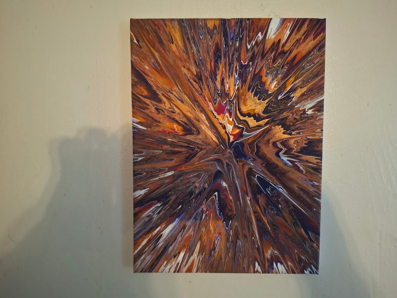 SHINE HIS LIGHT WITH!! DIVINE FAITH 714 original spin/pour art 9"x12" #1001