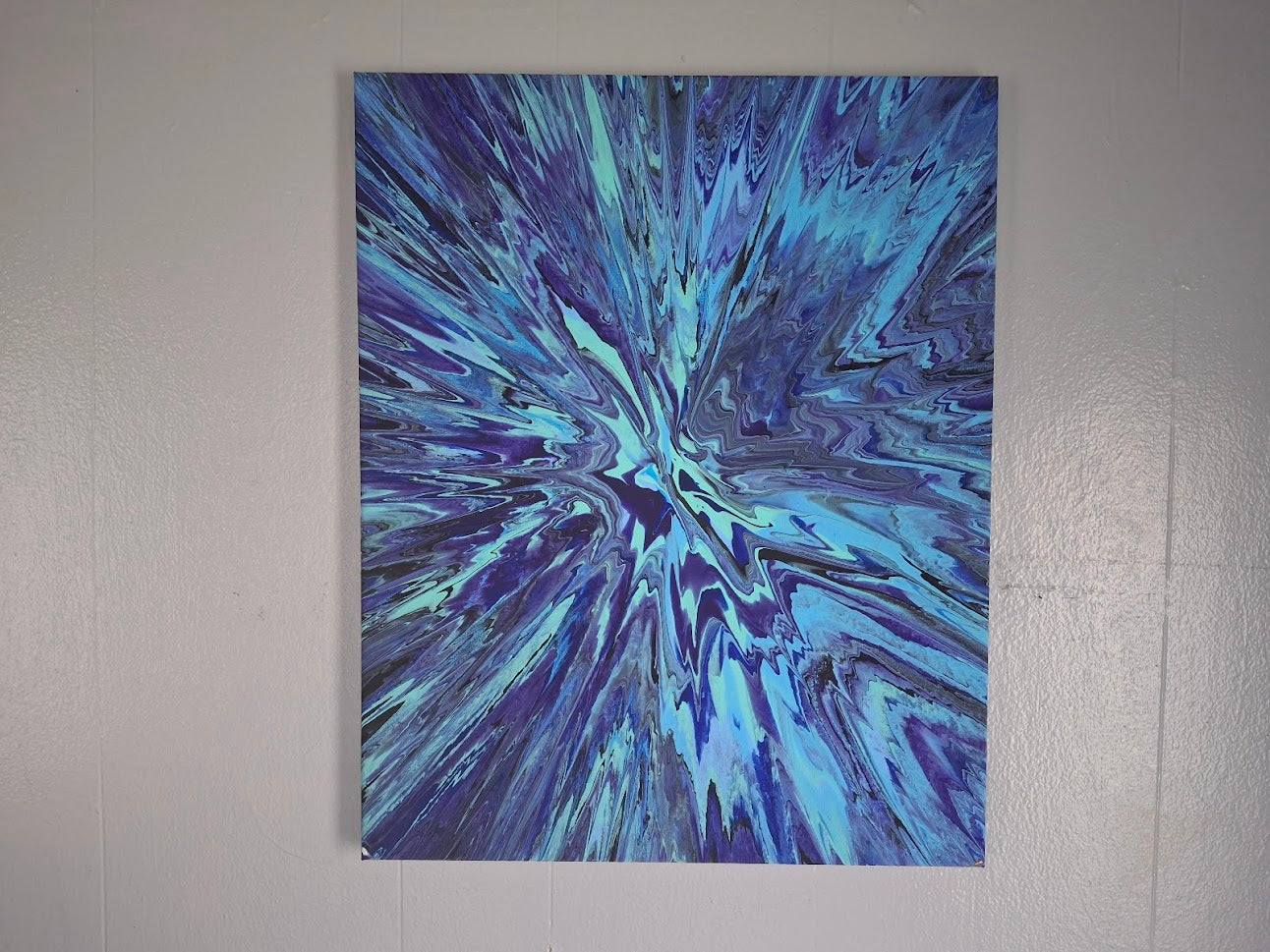 SHINE HIS LIGHT WITH!! DIVINE FAITH 714 original spin/pour art 16"x20" #1003