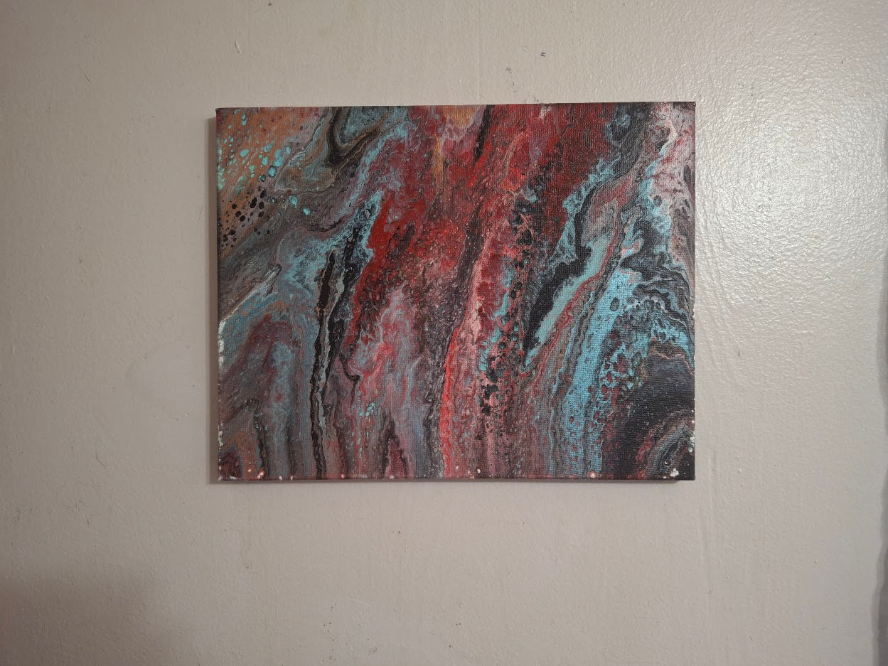 SHINE HIS LIGHT WITH!! DIVINE FAITH 714 original spin/pour art 11"x14" #590