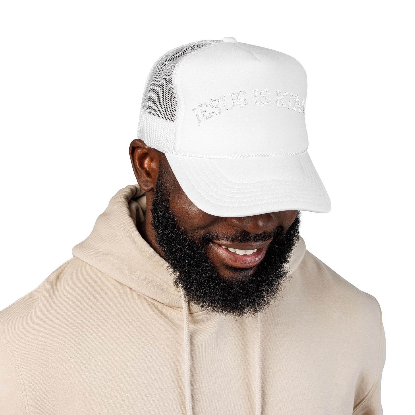 Jesus Is King Foam Trucker Hat – Christian Streetwear | Divine Faith Armor