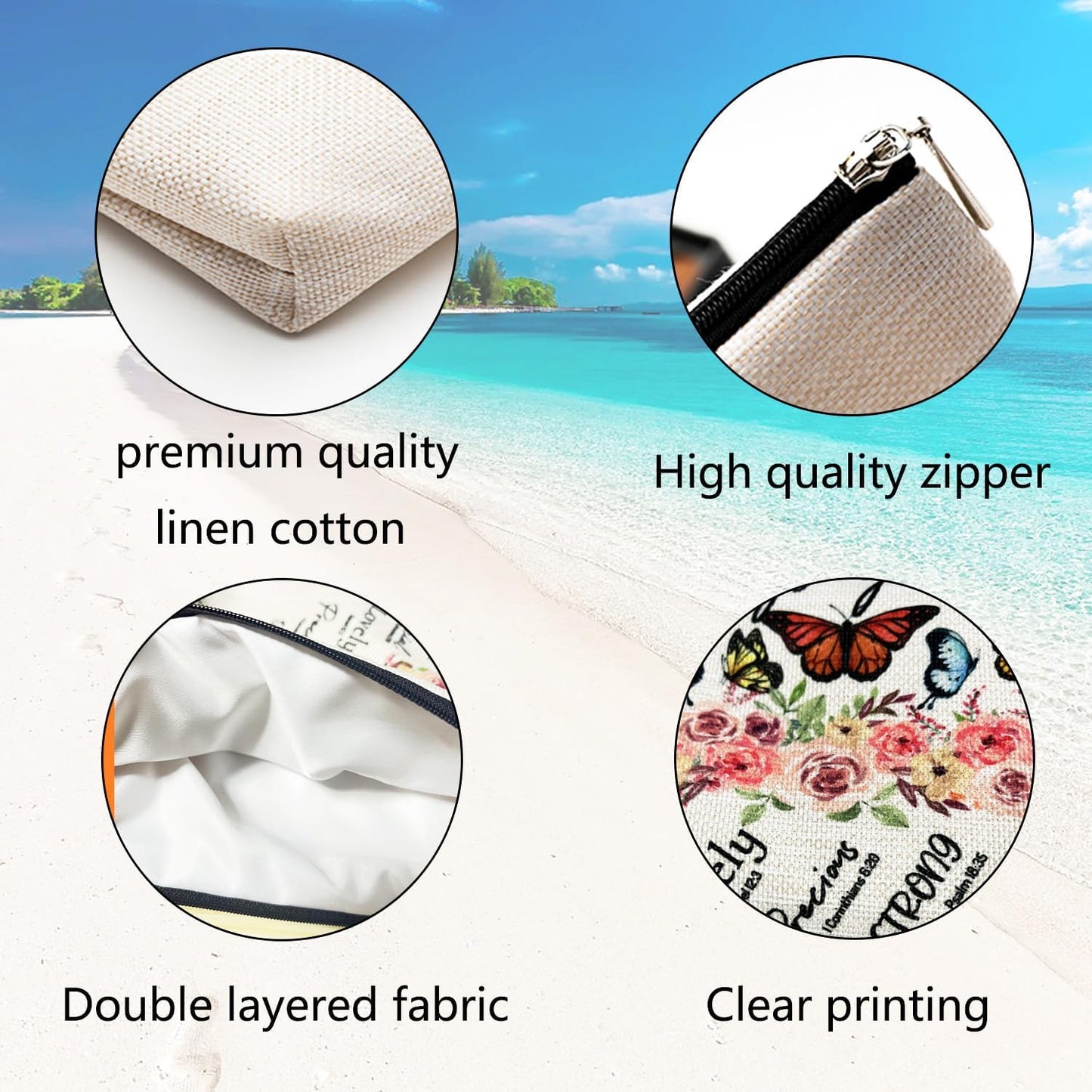 God Says You Are Butterfly Cosmetic Bag, Christian Makeup Case with Bible Verse for Women, Religious Gifts for Sister, Friends - Affirmations