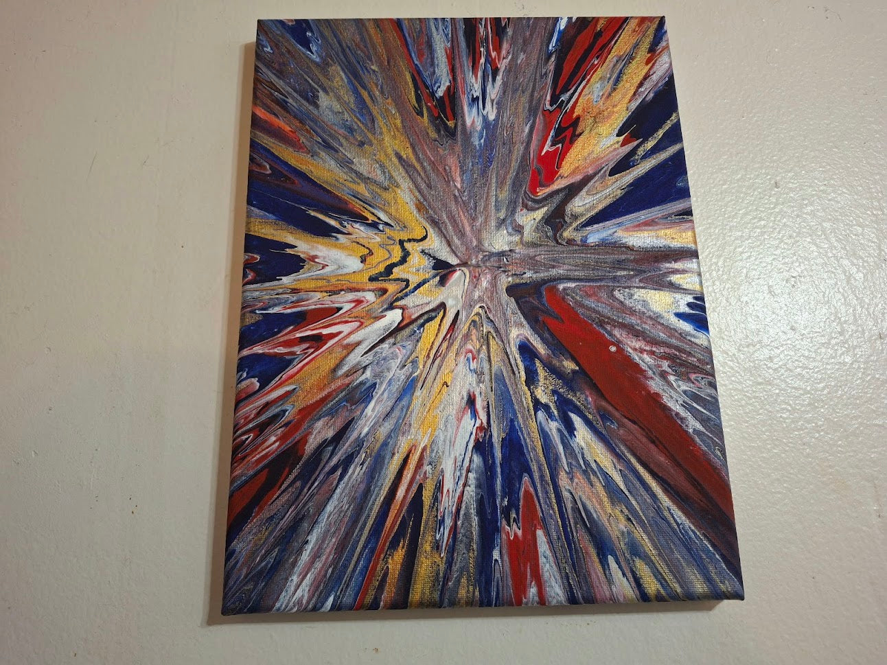 SHINE HIS LIGHT WITH!! DIVINE FAITH 714 original spin/pour art 9"x12" 2001