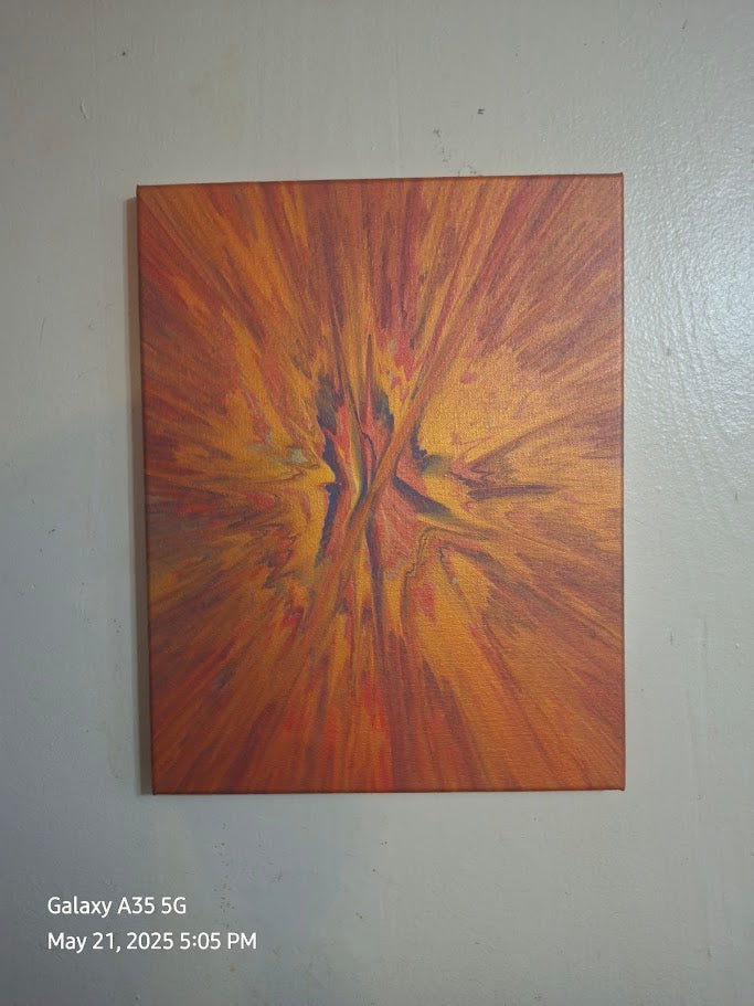 SHINE HIS LIGHT WITH!! DIVINE FAITH 714 original spin/pour art 11"x14" #526