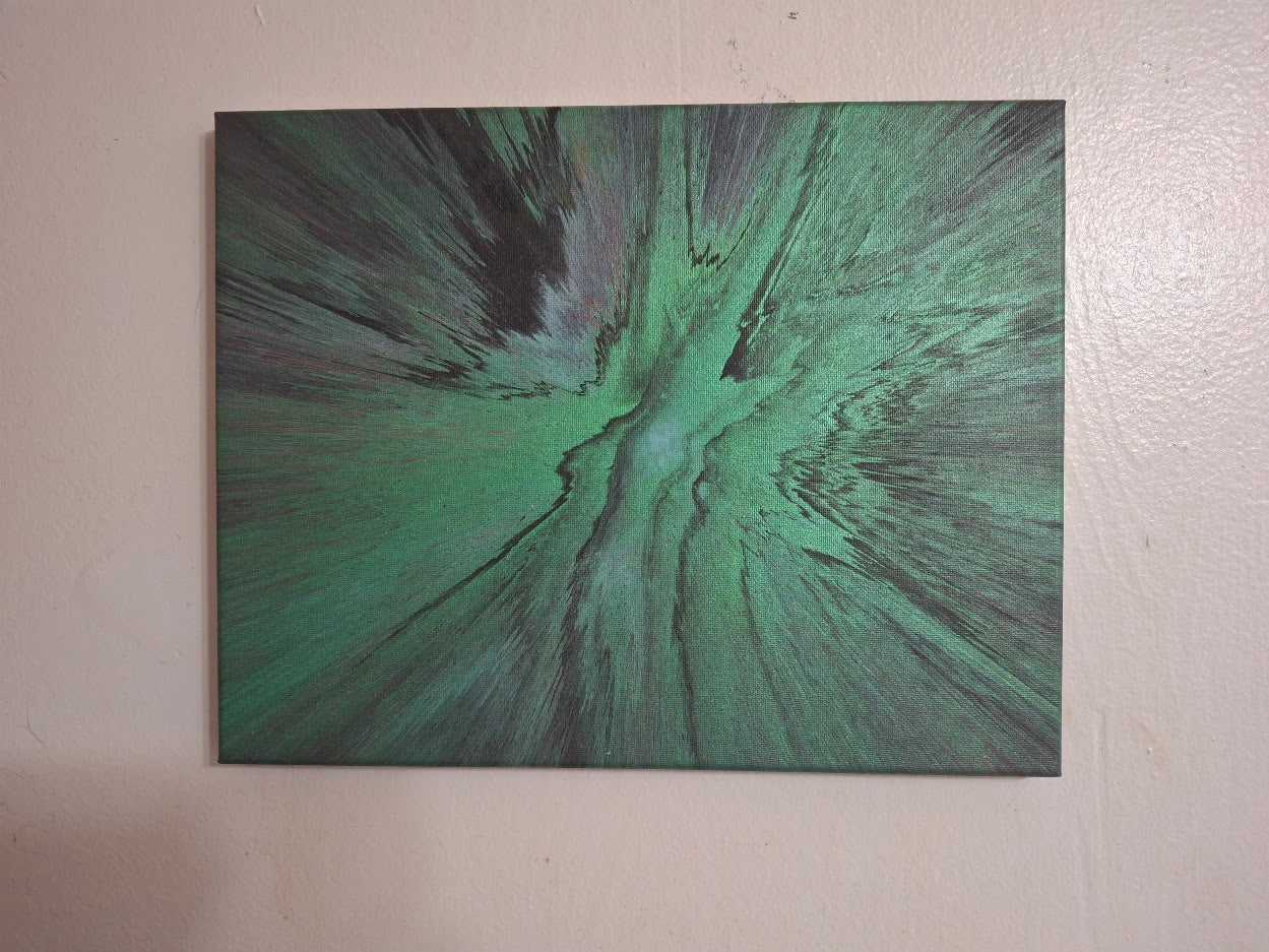 SHINE HIS LIGHT WITH!! DIVINE FAITH 714 original spin/pour art 11"x14" #26