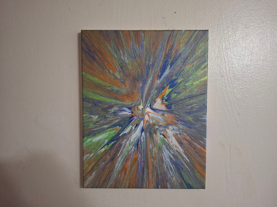 SHINE HIS LIGHT WITH!! DIVINE FAITH 714 original spin/pour art 11"x14" #27