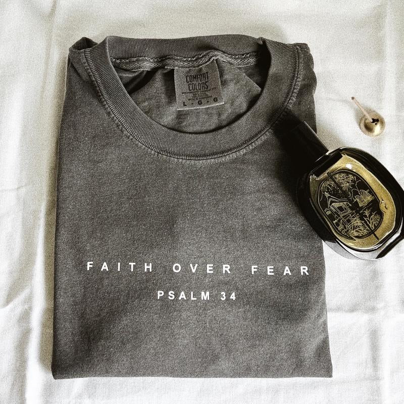 Christian Psalm Faith over Fear T-Shirt | Bible Verse | Christian Aesthetic | Cute Christian Verse Shirt | Comfort Colors Cotton Tshirt