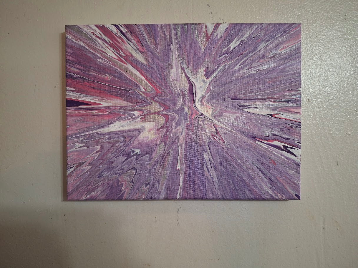 SHINE HIS LIGHT WITH!! DIVINE FAITH 714 original spin/pour art 9"x12" #608