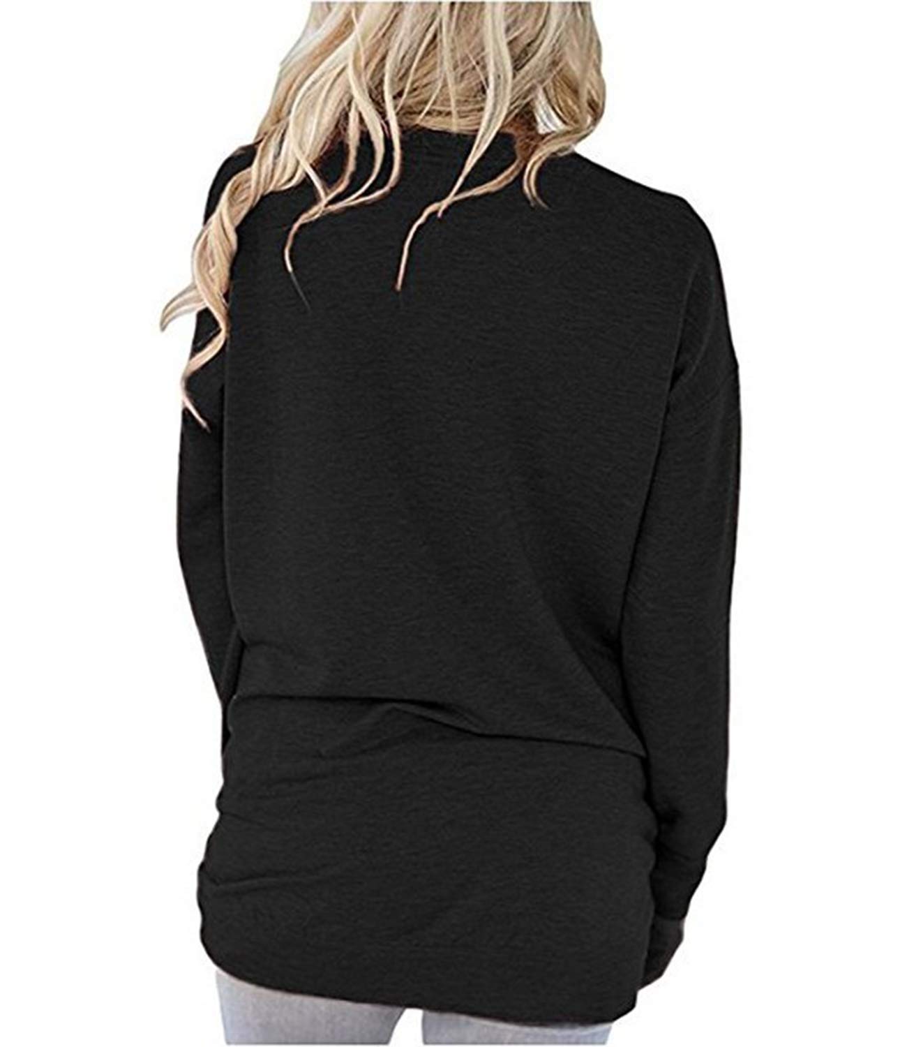 Mansy Women's Faith Sweatshirt Loose Fit Long Sleeve Crewneck Christian Letter Print Tunic Tops with Pocket (Black, XXL)