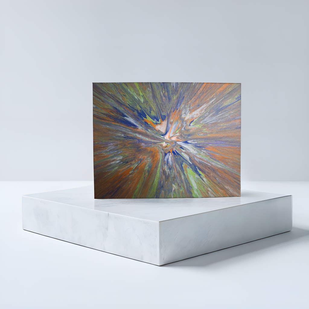 SHINE HIS LIGHT WITH!! DIVINE FAITH 714 original spin/pour art 11"x14" #528