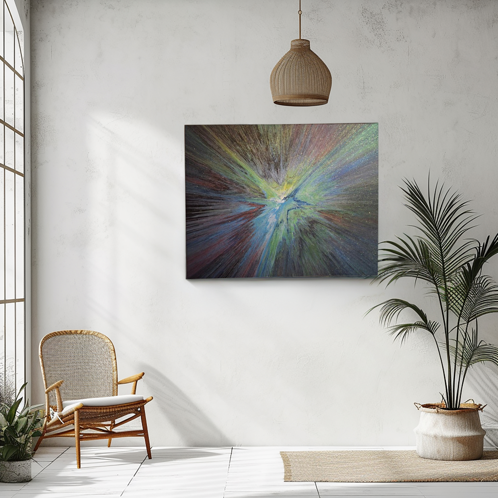 SHINE HIS LIGHT WITH!! DIVINE FAITH 714 original spin/pour art 16"x20" #19