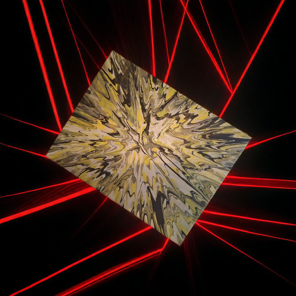 SHINE HIS LIGHT WITH!! DIVINE FAITH 714 original spin/pour art 11"x14" #700