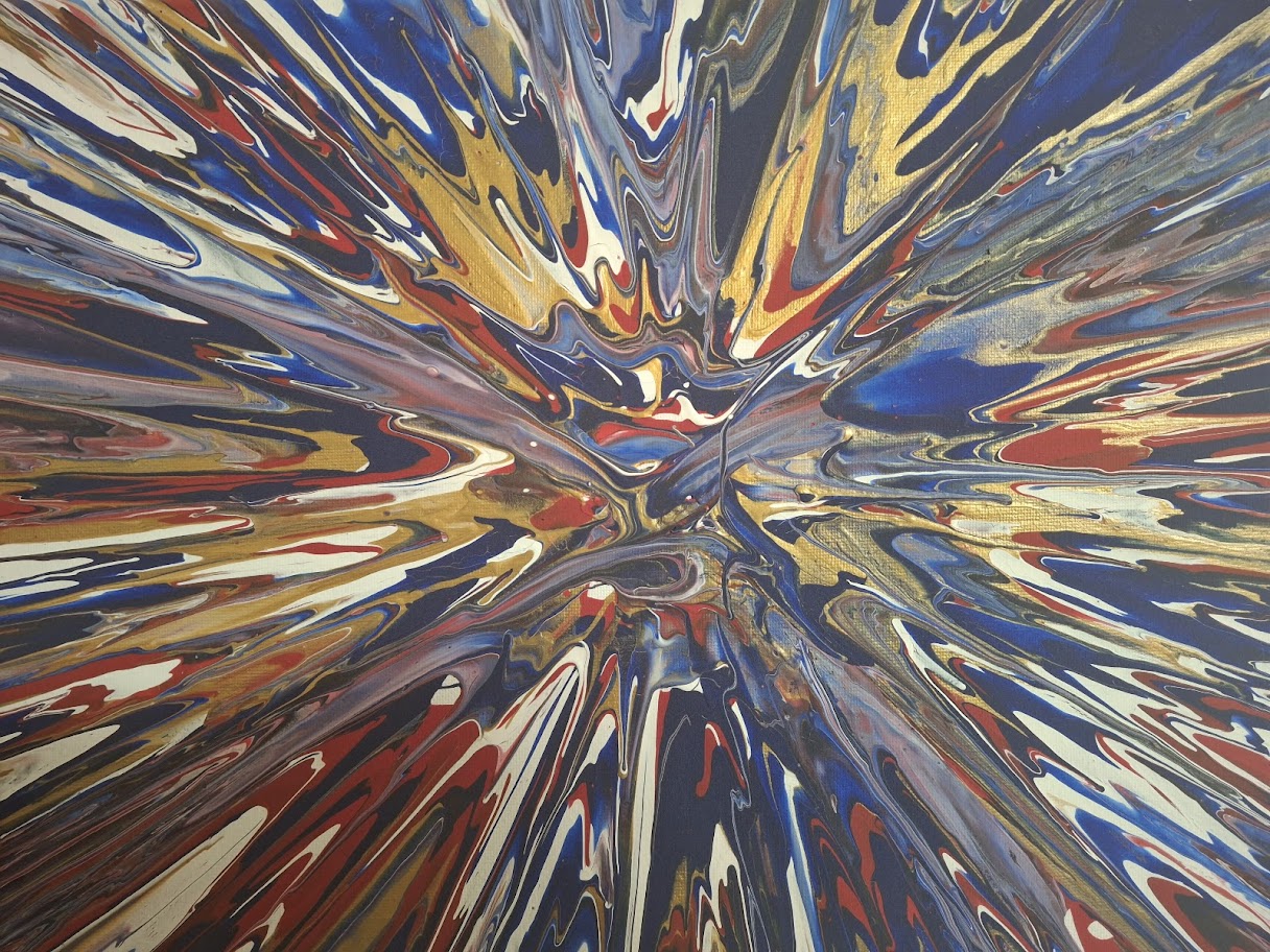 SHINE HIS LIGHT WITH!! DIVINE FAITH 714 original spin/pour art 11"x14" #809