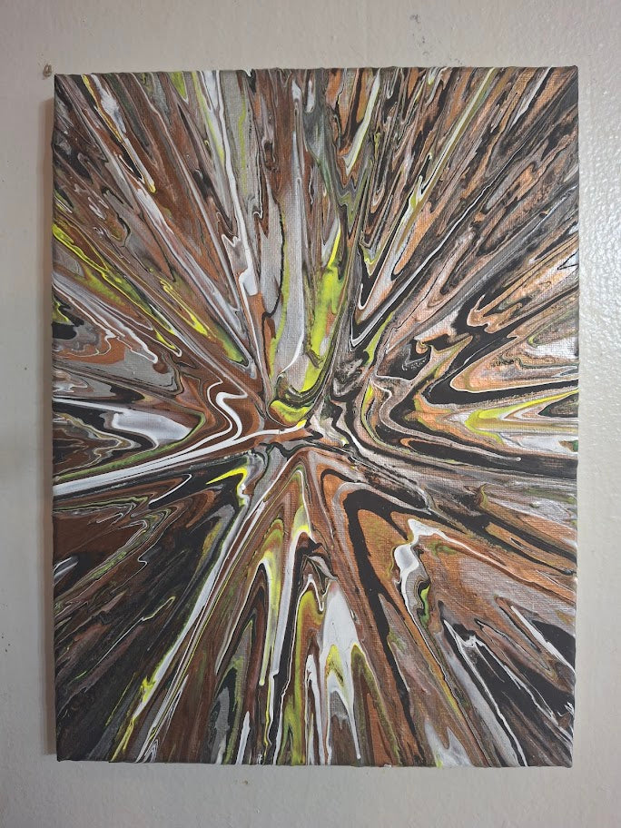 SHINE HIS LIGHT WITH!! DIVINE FAITH 714 original spin/pour art 9"x12" #812