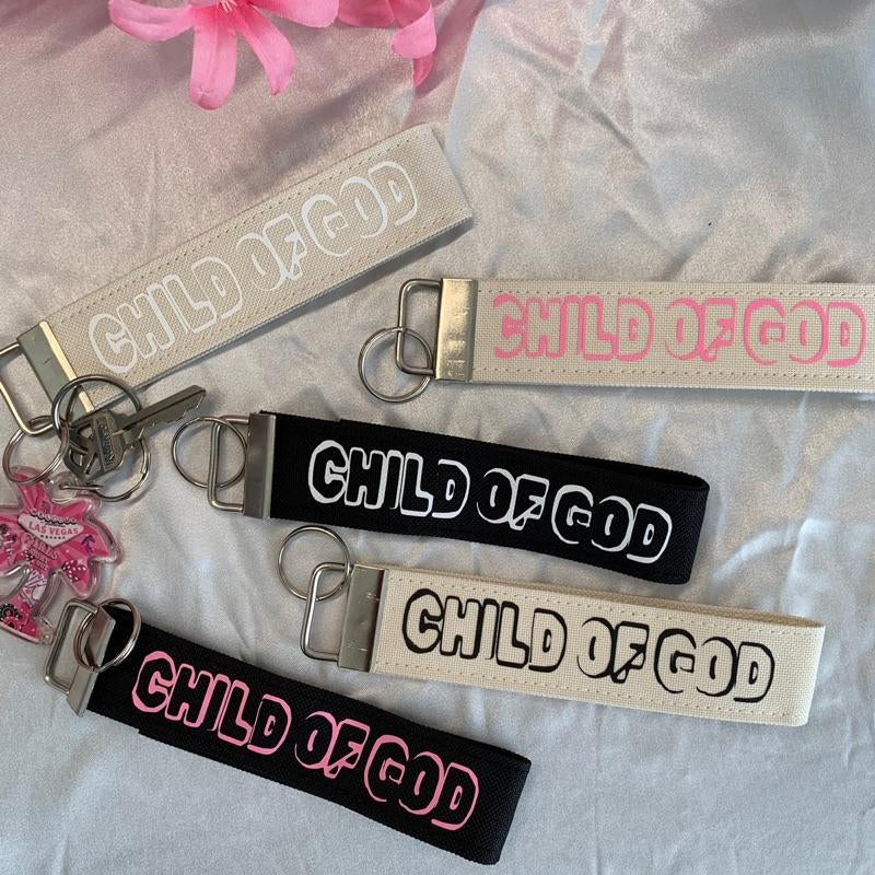 Child of God Canvas Keychain Wristlet - Christian Streetwear Style, Available in Multiple Color Options