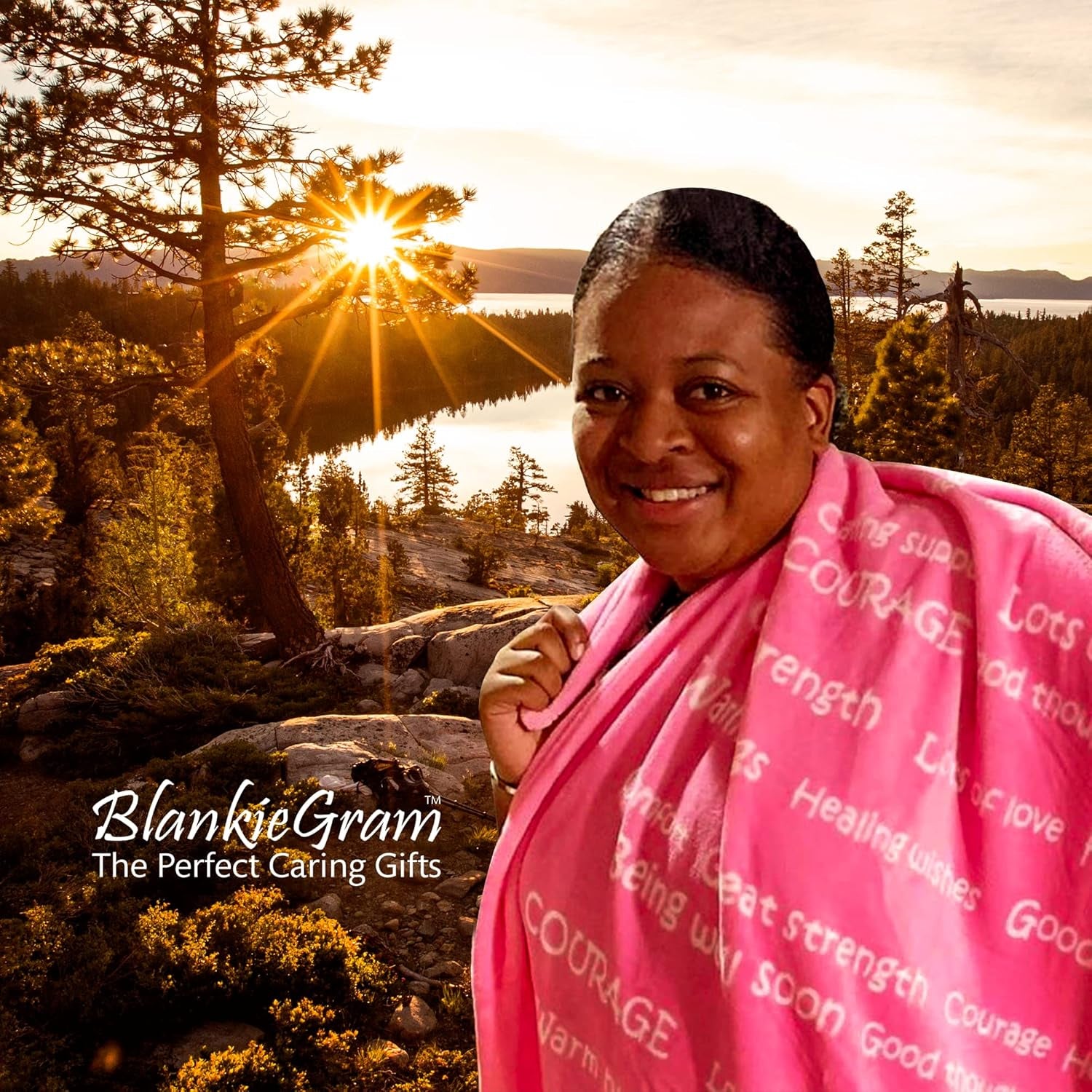 Blankiegram Healing Thoughts Throw Blanket, Comfort Gifts, Spread Positive Energy, Send Hugs with Inspirational Blanket, Perfect Get Well Gifts for Women, Men and Children - 50"X60" (Purple)