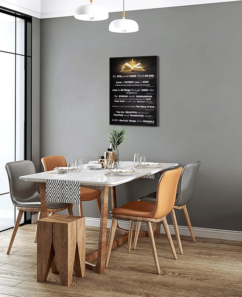 Christian Gifts for Women Motivational Wall Art for Living Room Bedroom Bathroom Kitchen Décor Inspirational Bible Verse Christian Canvas Wall Art Framed Wall Art Rustic Scripture God Says Canvas