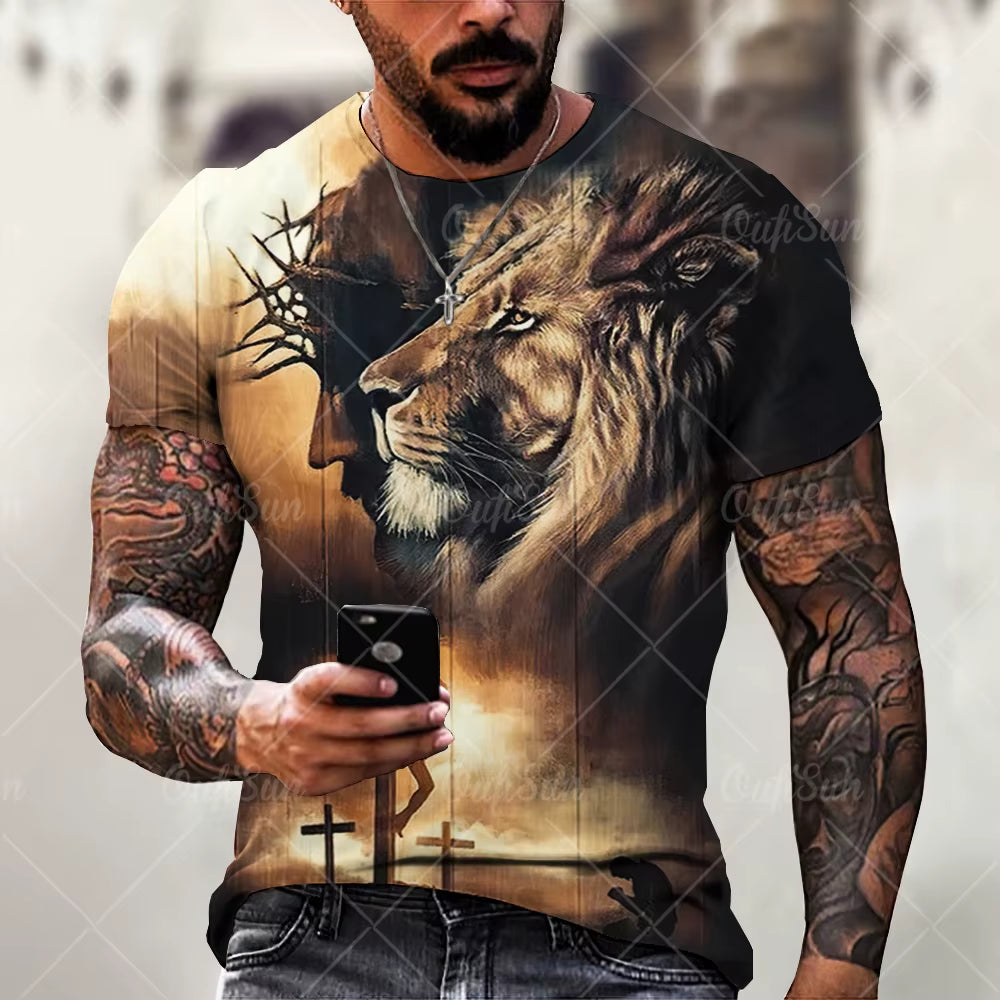 Christ Jesus T-Shirt for Mens 3D Print T Shirt Free Shipping Clothes Short Sleeve Streetwear Vintage Tops Tee Shirt Men Clothing