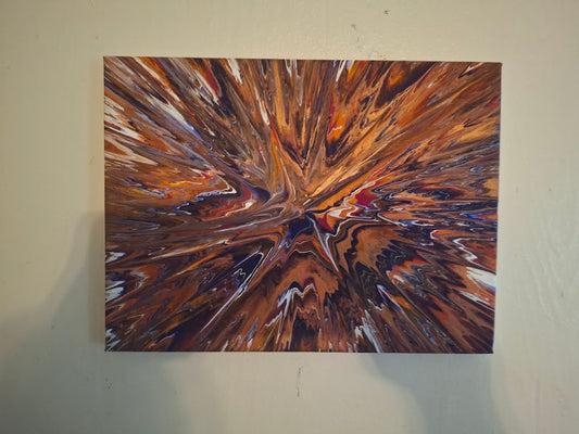 SHINE HIS LIGHT WITH!! DIVINE FAITH 714 original spin/pour art 9"x12" #1001