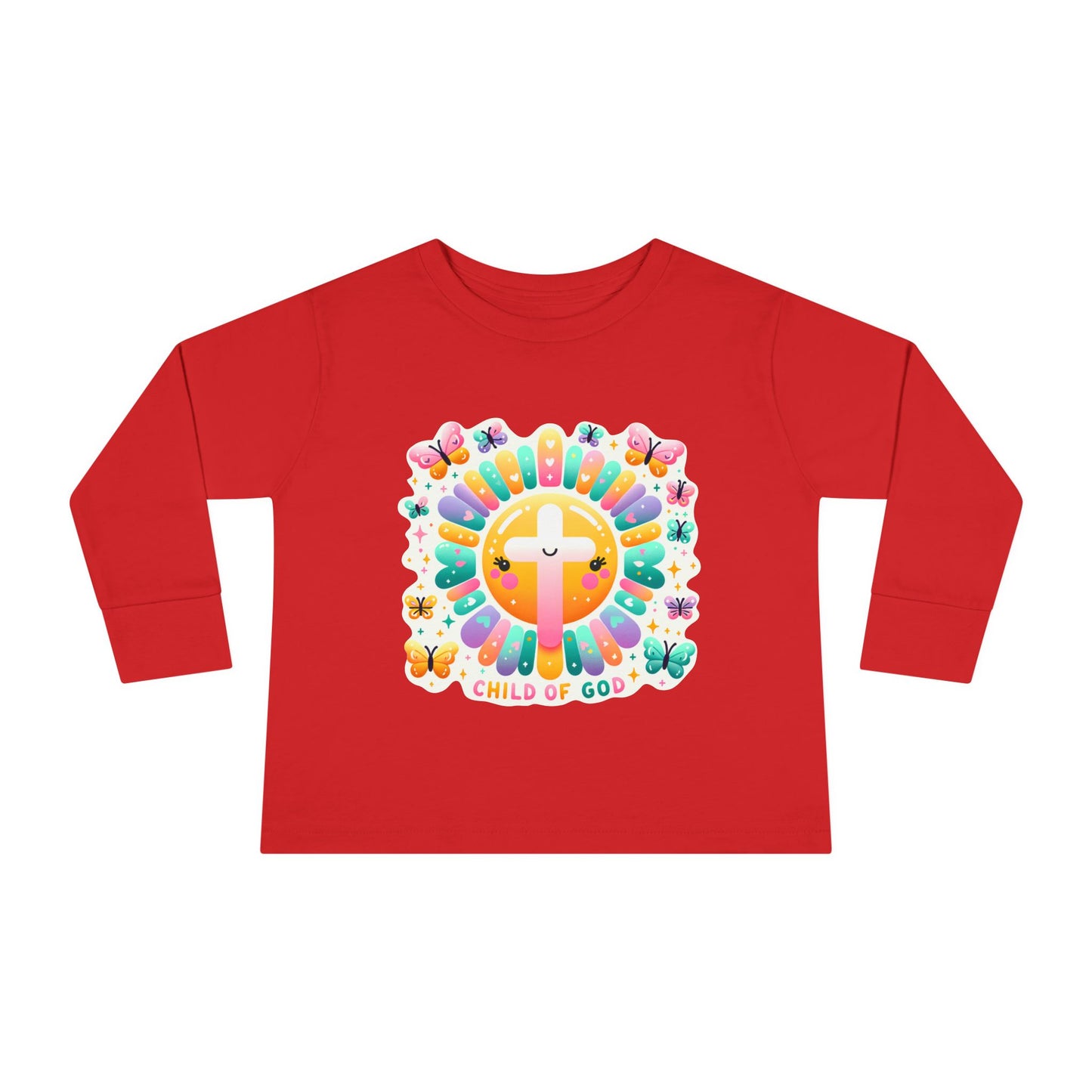Toddler Long Sleeve Tee – Cute Christian Kids Shirt  Divine Faith Armor