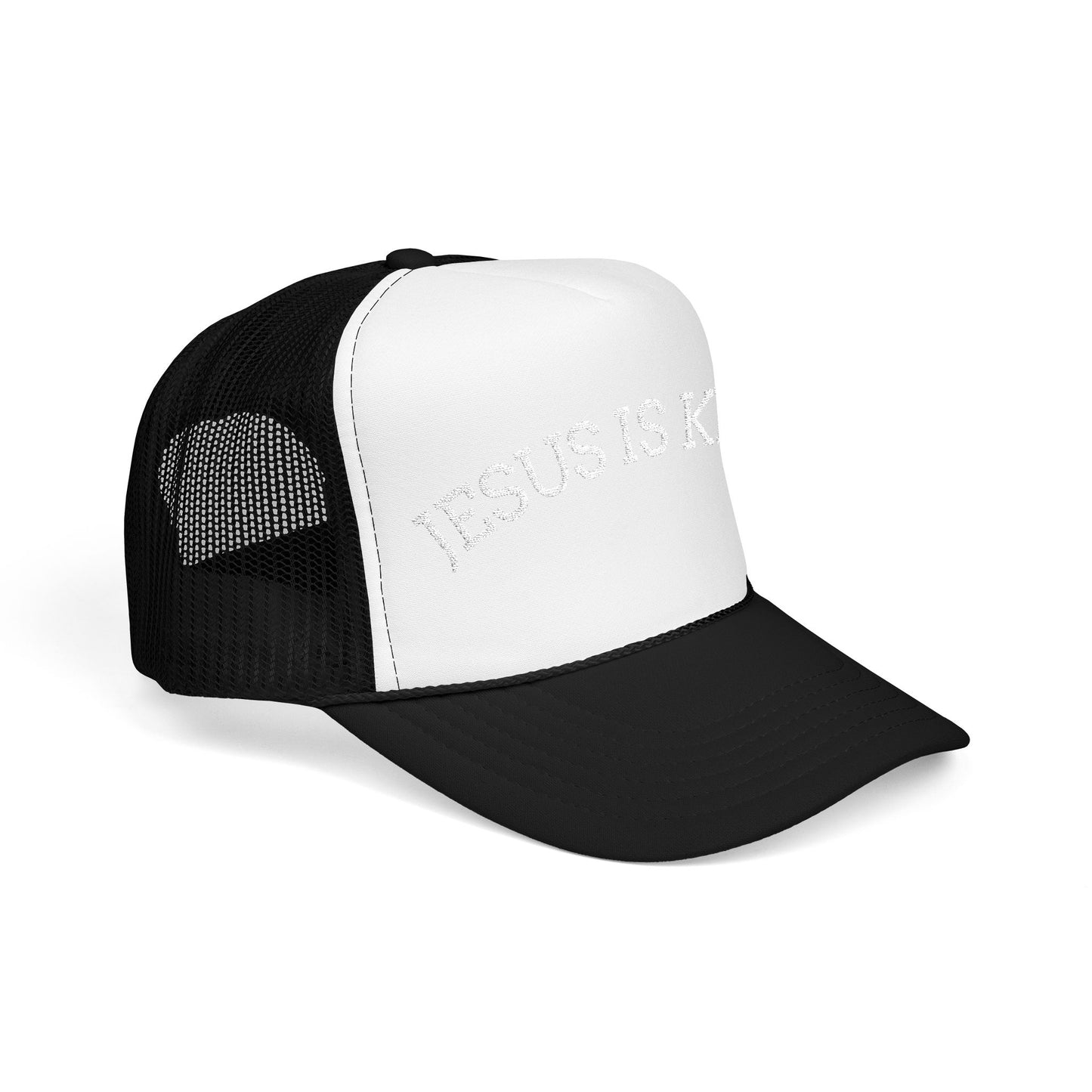 Jesus Is King Foam Trucker Hat – Christian Streetwear | Divine Faith Armor
