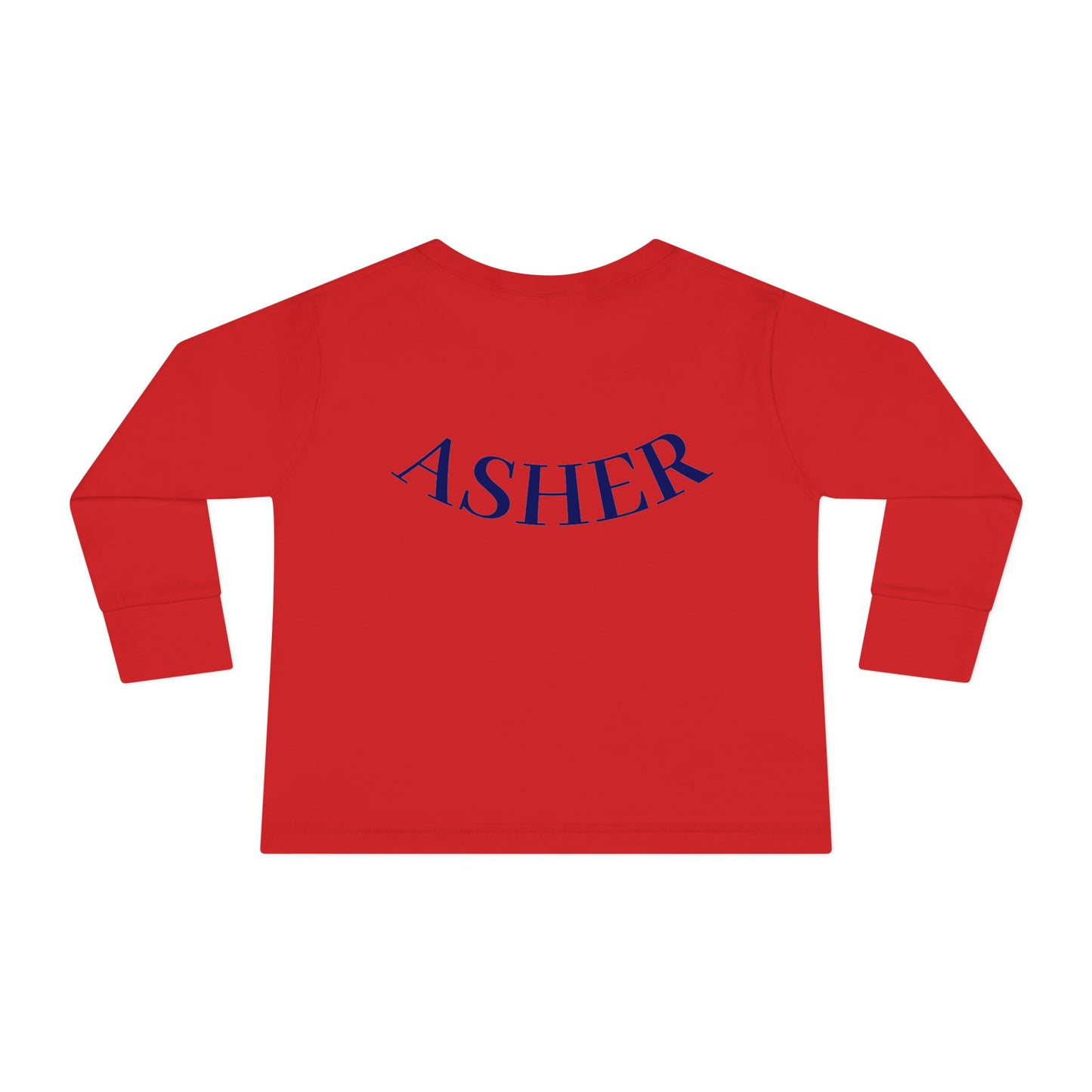 Jesus Loves Me Toddler Long Sleeve Tee Cars Design Personalized Back, Christian Kids apparel