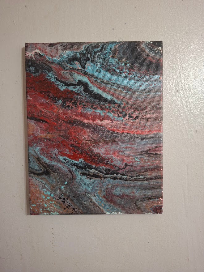 SHINE HIS LIGHT WITH!! DIVINE FAITH 714 original spin/pour art 11"x14" #590