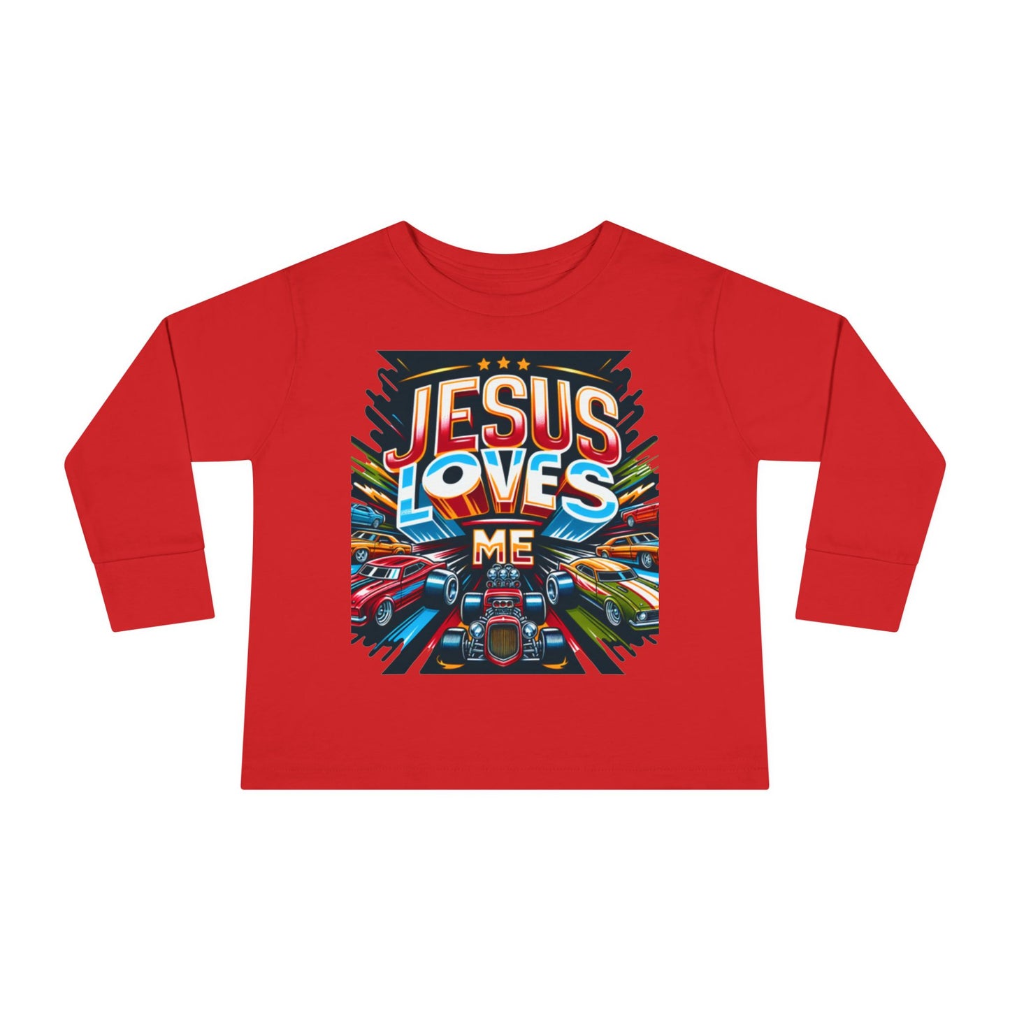Copy of Jesus Loves Me Toddler Long Sleeve Tee - Personalized Back, Christian Kids Apparel, Perfect for Easter, Birthdays, Playdates, Everyday Wear