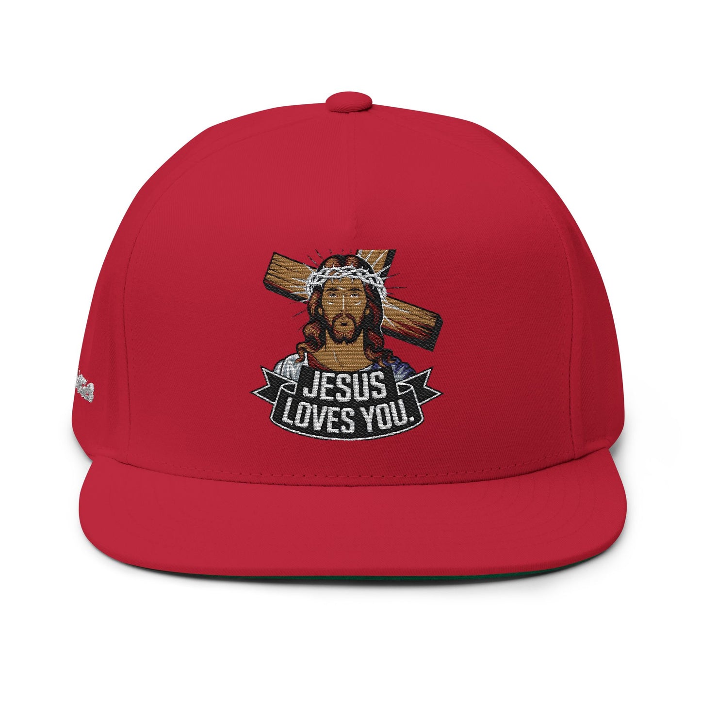 Jesus Loves You Flat Bill Cap – Christian Snapback Hat  Divine Faith Armor