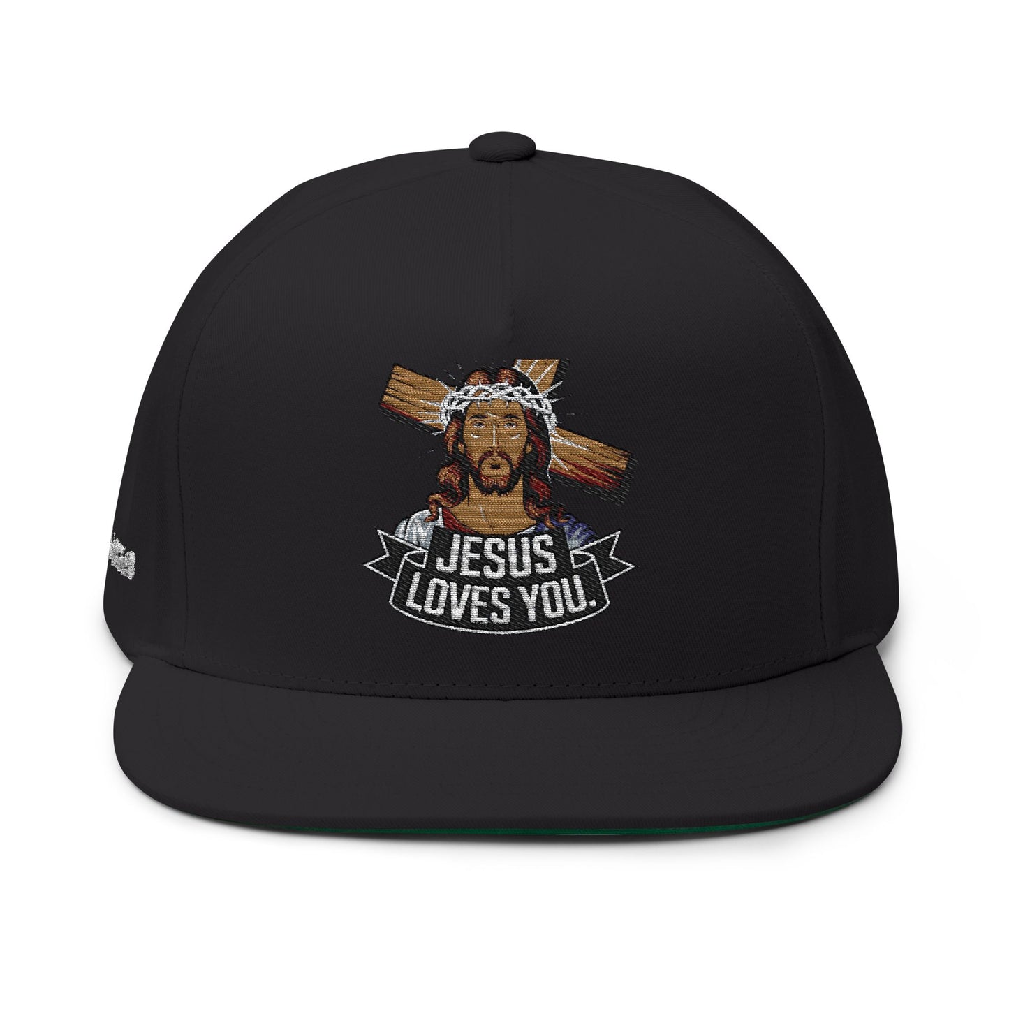 Jesus Loves You Flat Bill Cap – Christian Snapback Hat  Divine Faith Armor