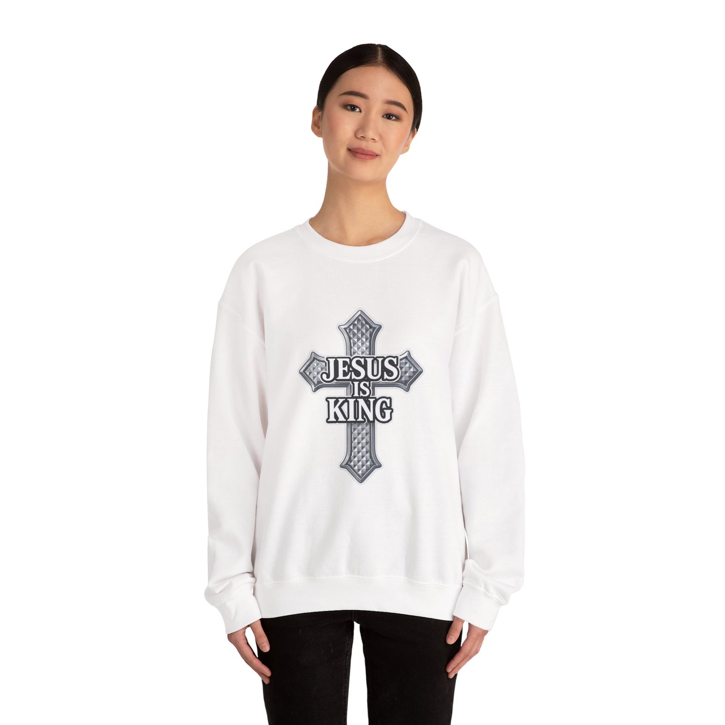 Jesus Is King Crewneck Sweatshirt Divine Faith Armor