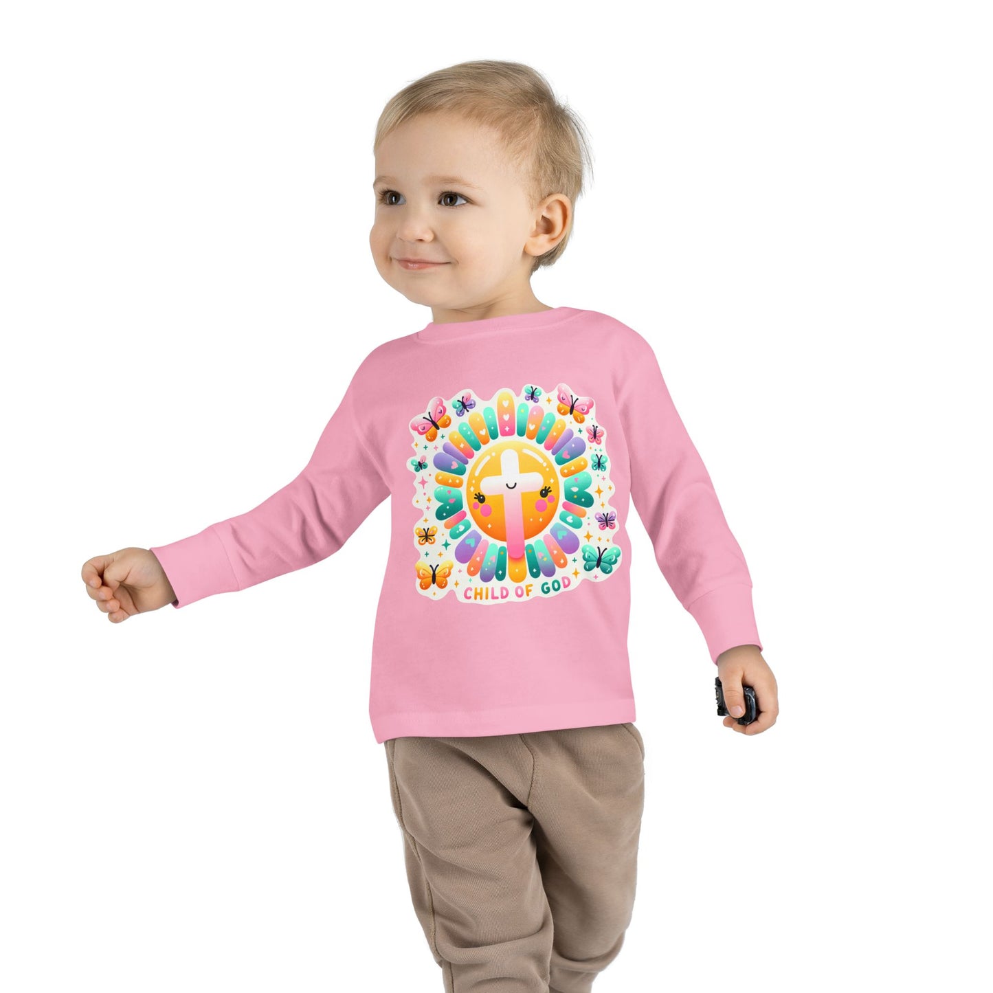 Toddler Long Sleeve Tee – Cute Christian Kids Shirt  Divine Faith Armor