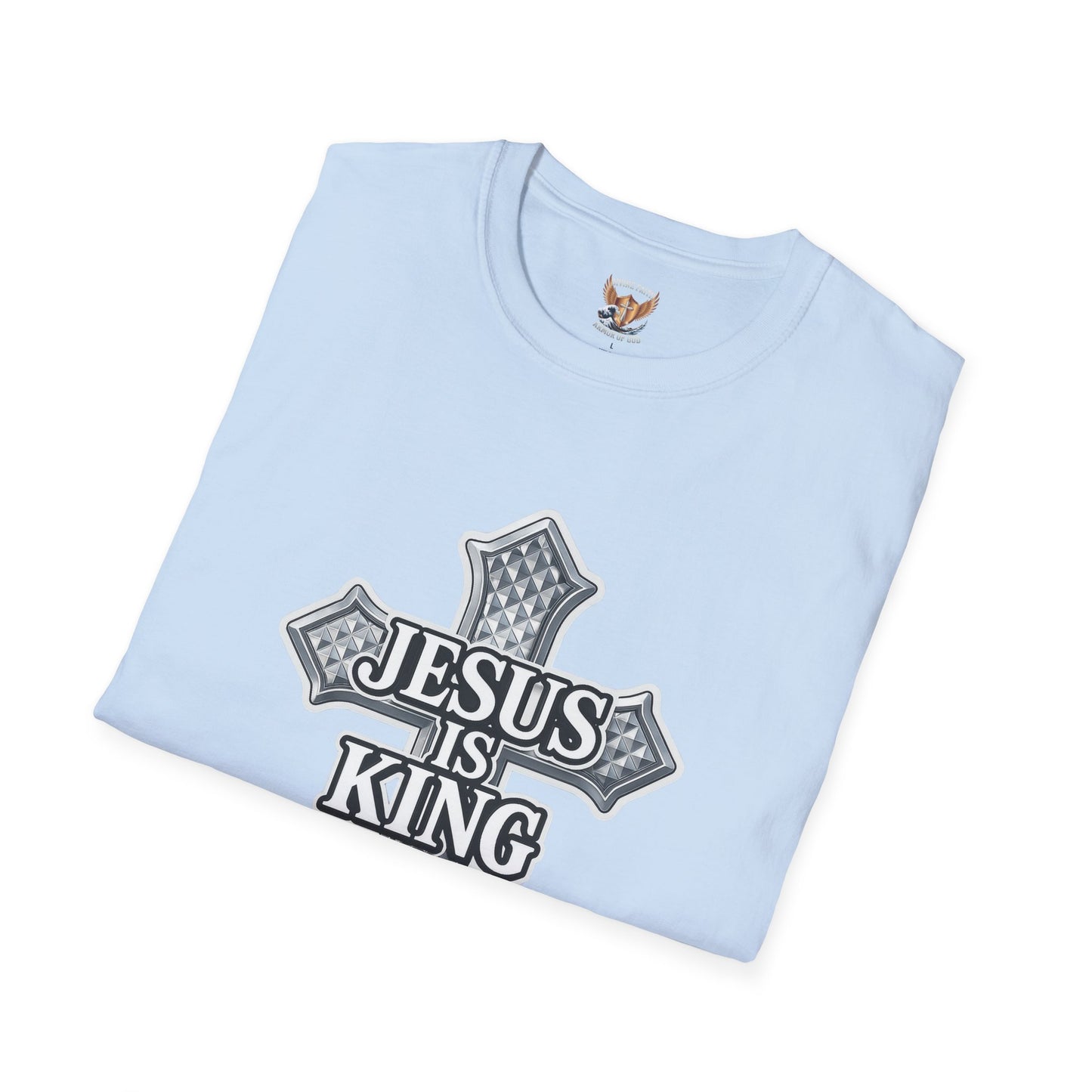 Jesus Is King Christian T-Shirt – Textured Cross Faith Tee | Divine Faith Arm