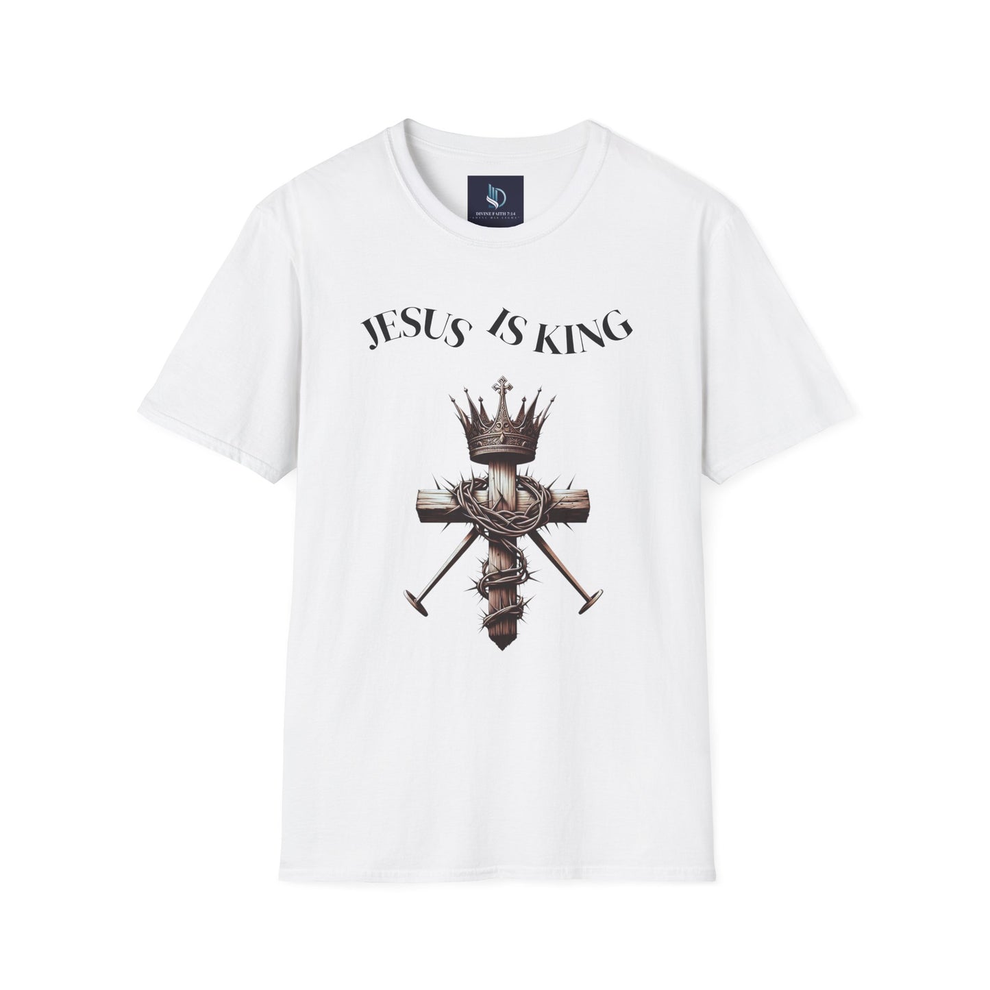 Jesus Is King Unisex Soft-Style T-Shirt – Christian Tee | Divine Faith Armor