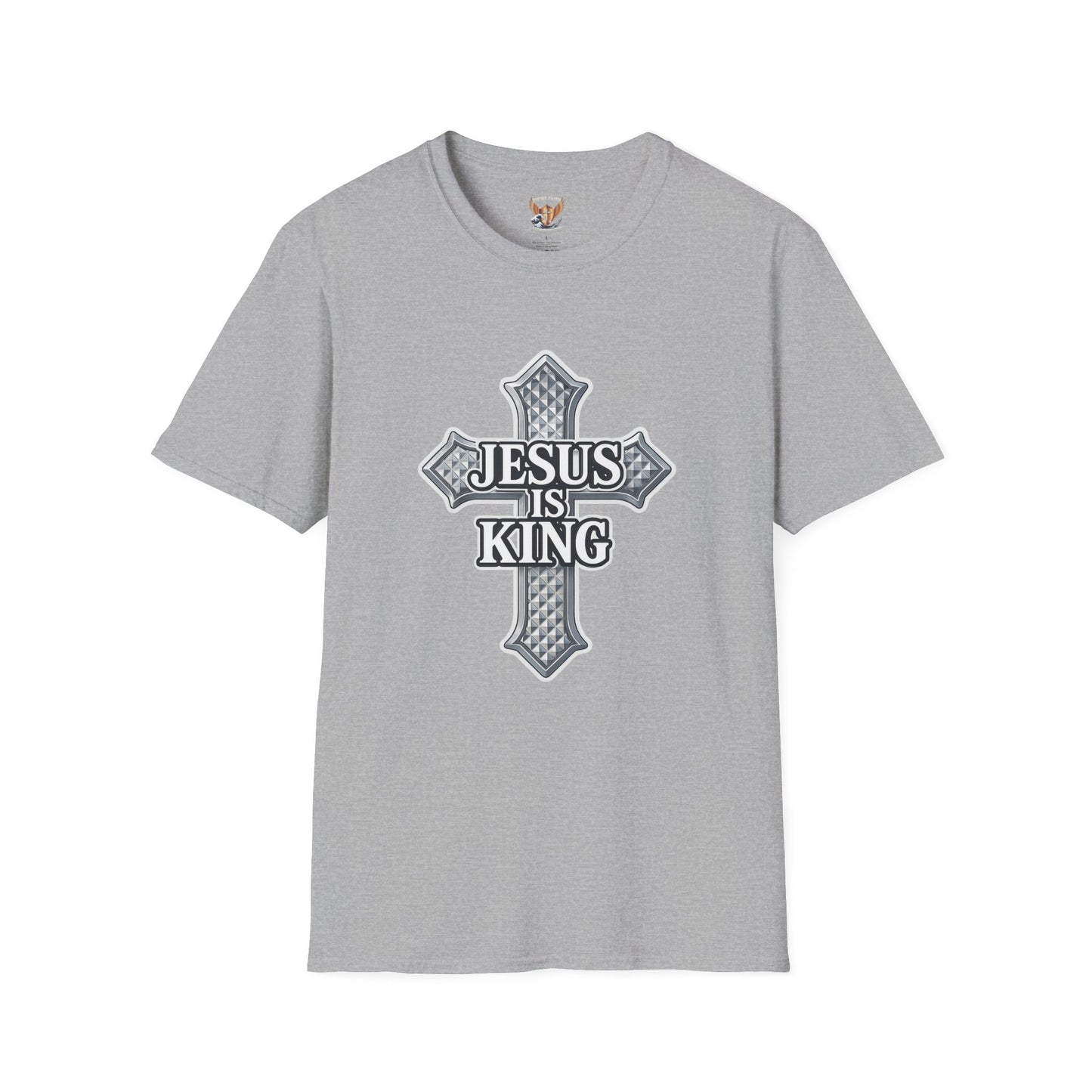 Jesus Is King Christian T-Shirt – Textured Cross Faith Tee | Divine Faith Arm