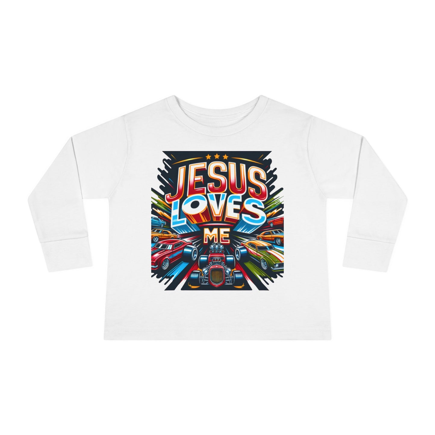 Copy of Jesus Loves Me Toddler Long Sleeve Tee - Personalized Back, Christian Kids Apparel, Perfect for Easter, Birthdays, Playdates, Everyday Wear