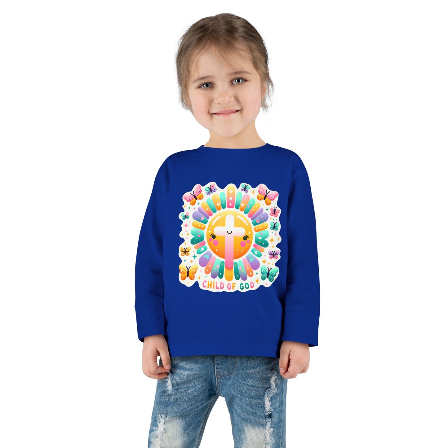 Toddler Long Sleeve Tee – Cute Christian Kids Shirt  Divine Faith Armor