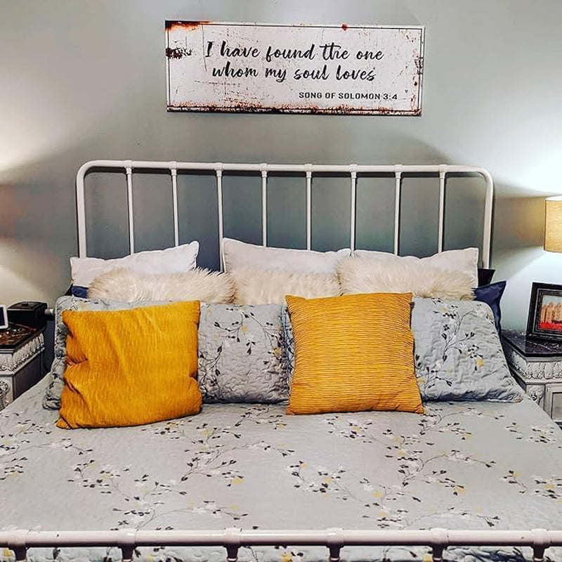 Christian Wall Art - Bible Verse Canvas and Religious Quotes Wall Decor for Altar, Bedroom, and Living Room - Song of Solomon 3:4 I Have Found the One Rustic Faith Decor, 16X48