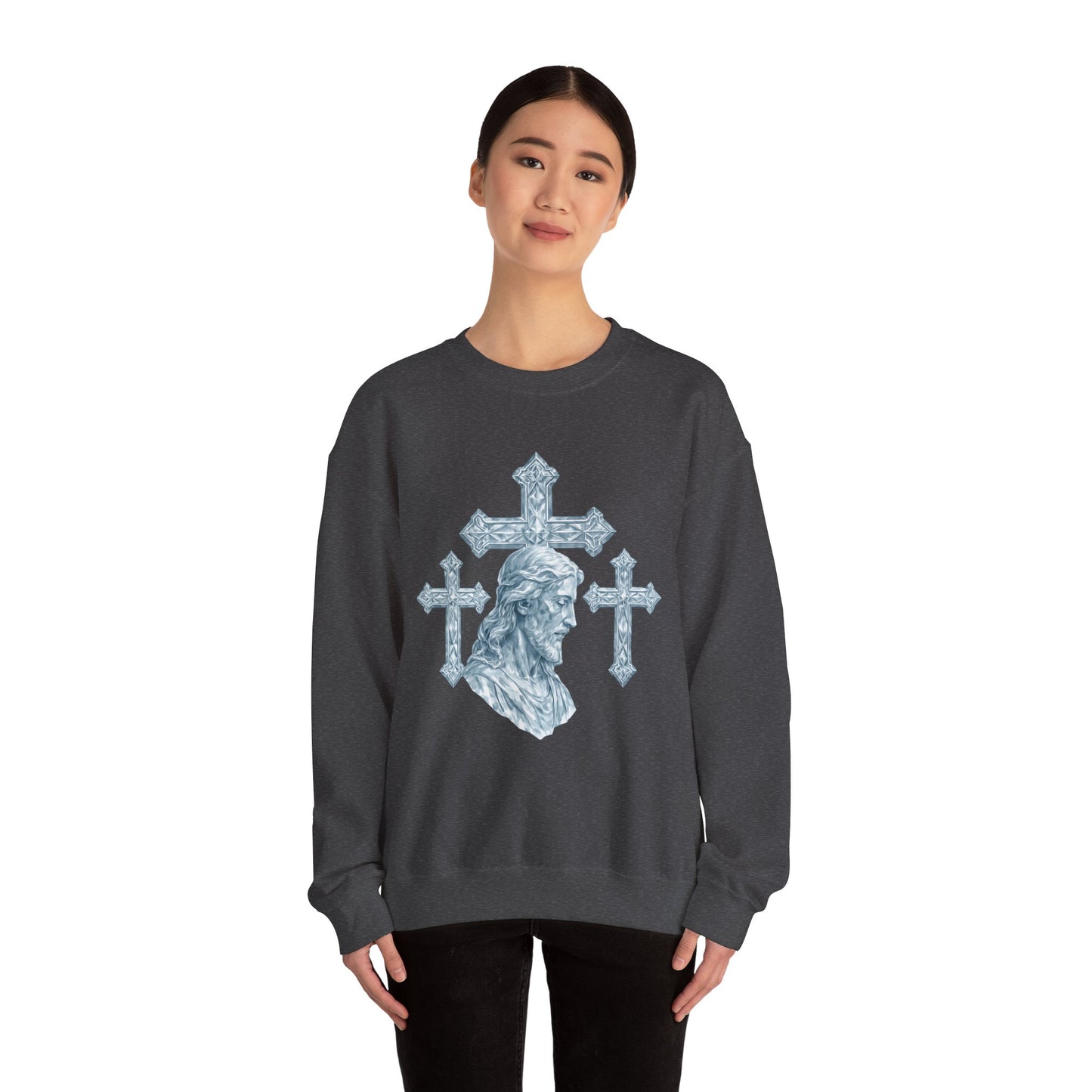 Religious Jesus & Cross Crewneck Sweatshirt — Divine Faith Armor