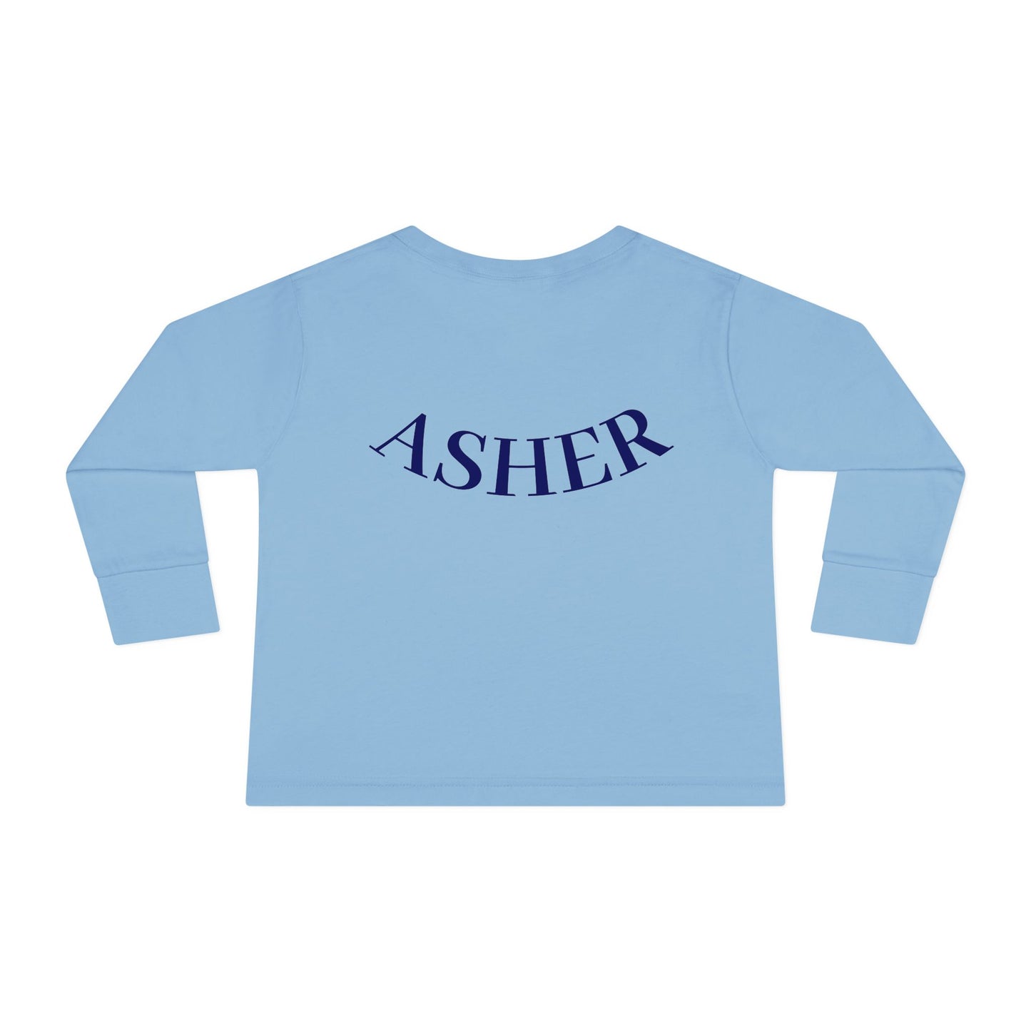 Jesus Loves Me Toddler Long Sleeve Tee Cars Design Personalized Back, Christian Kids apparel