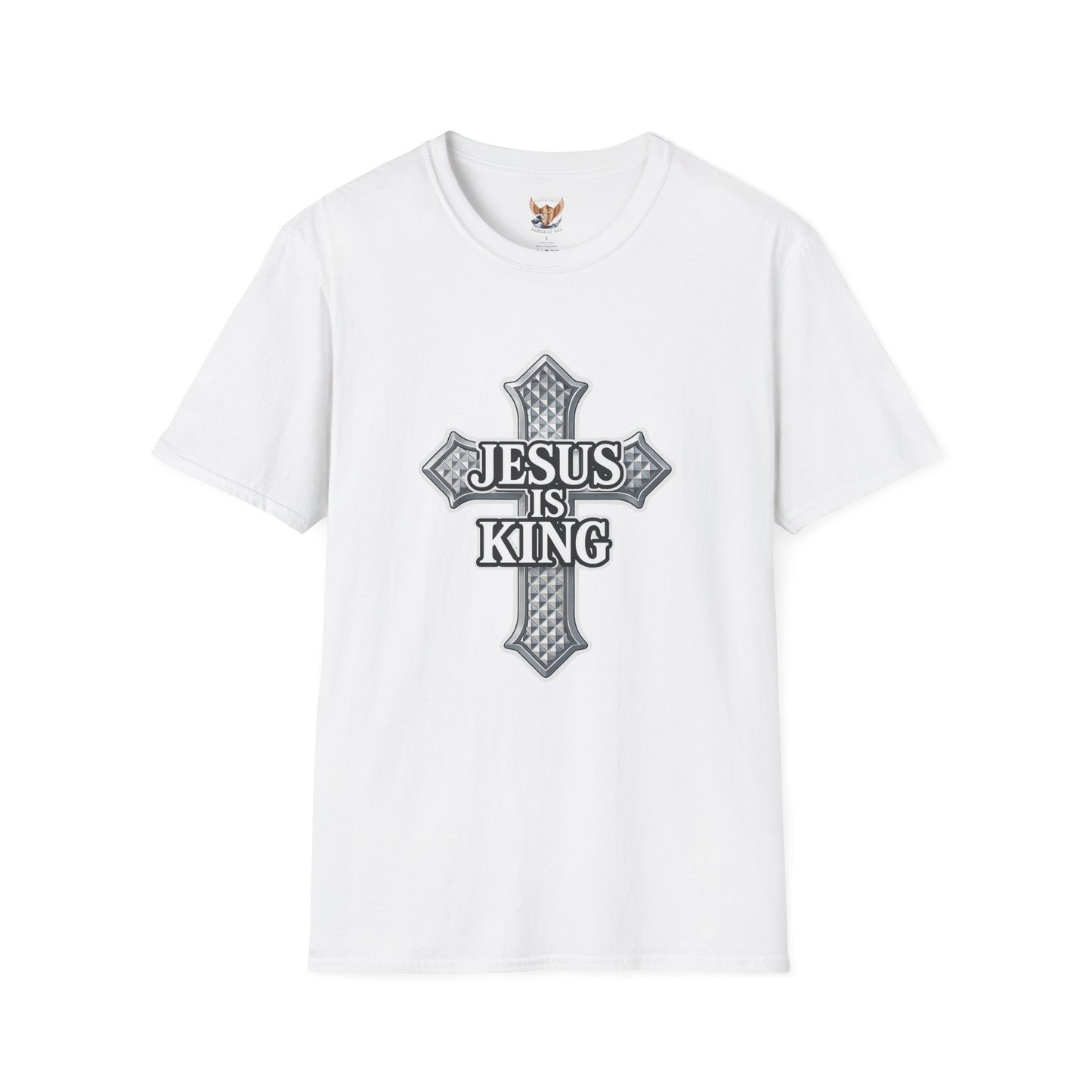 Jesus Is King Christian T-Shirt – Textured Cross Faith Tee | Divine Faith Arm