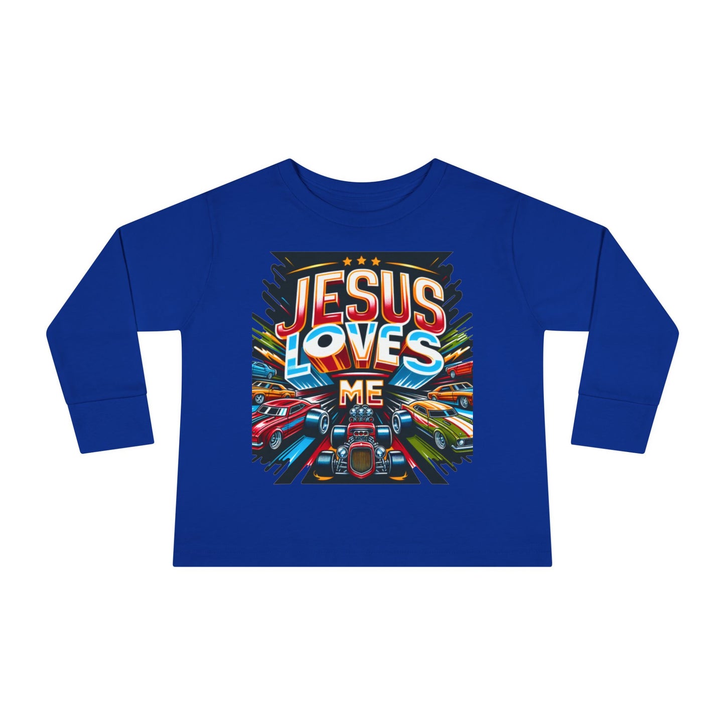 Copy of Jesus Loves Me Toddler Long Sleeve Tee - Personalized Back, Christian Kids Apparel, Perfect for Easter, Birthdays, Playdates, Everyday Wear