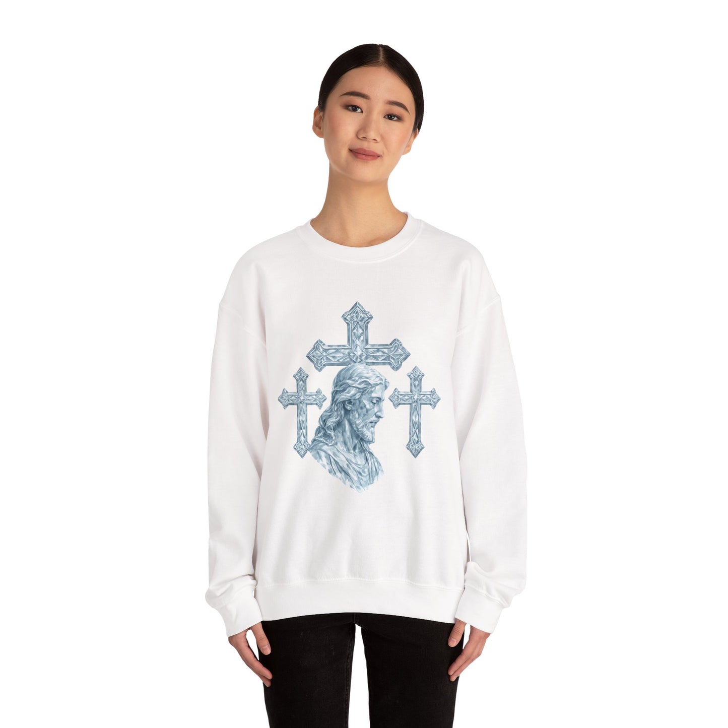 Religious Jesus & Cross Crewneck Sweatshirt — Divine Faith Armor