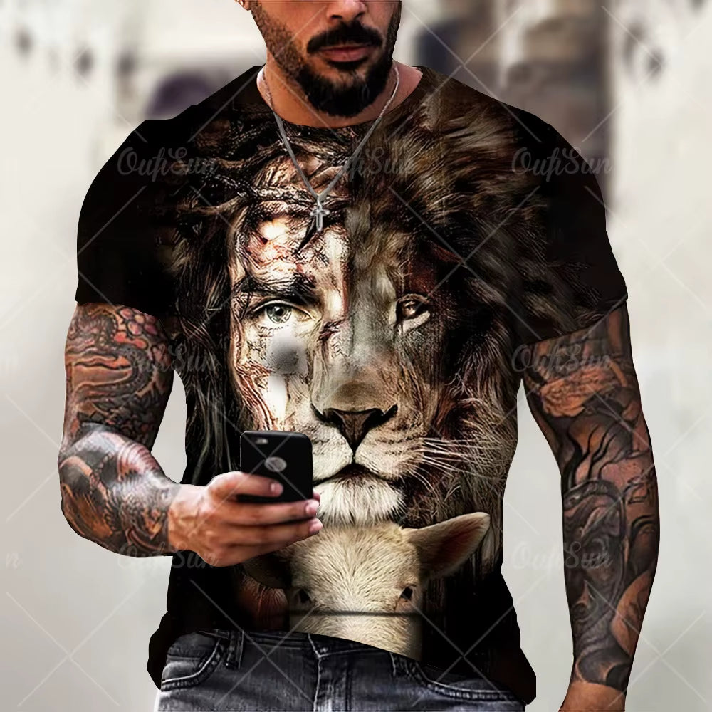 Christ Jesus T-Shirt for Mens 3D Print T Shirt Free Shipping Clothes Short Sleeve Streetwear Vintage Tops Tee Shirt Men Clothing