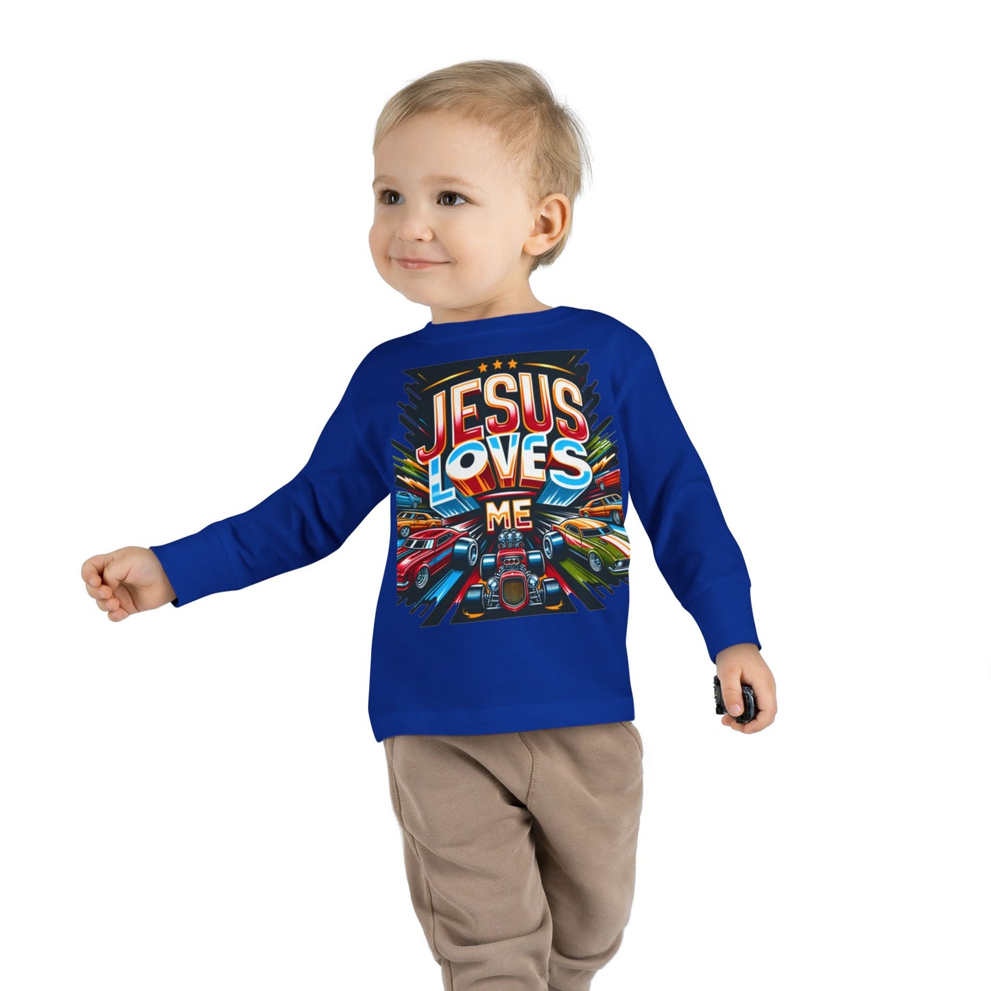 Copy of Jesus Loves Me Toddler Long Sleeve Tee - Personalized Back, Christian Kids Apparel, Perfect for Easter, Birthdays, Playdates, Everyday Wear