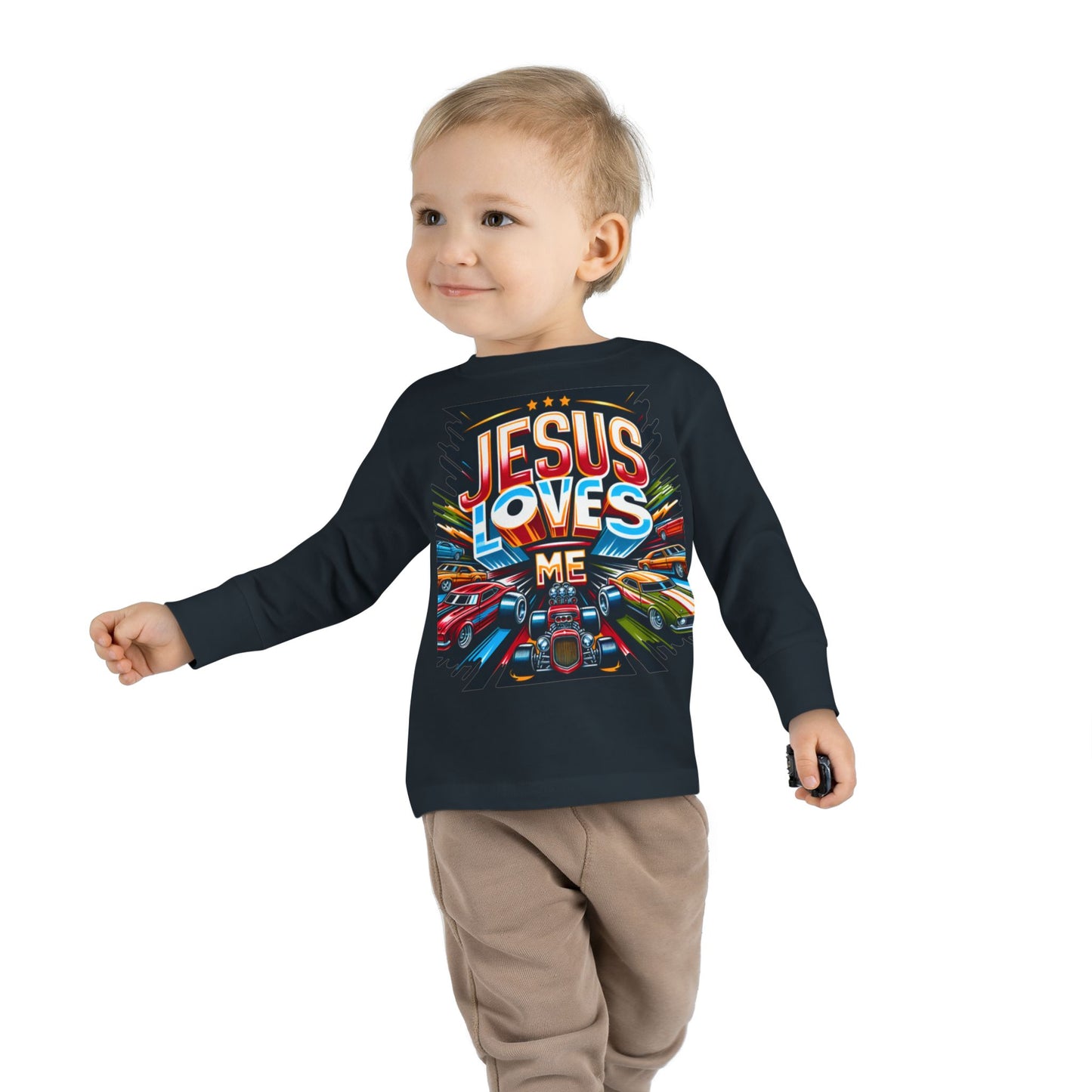 Copy of Jesus Loves Me Toddler Long Sleeve Tee - Personalized Back, Christian Kids Apparel, Perfect for Easter, Birthdays, Playdates, Everyday Wear