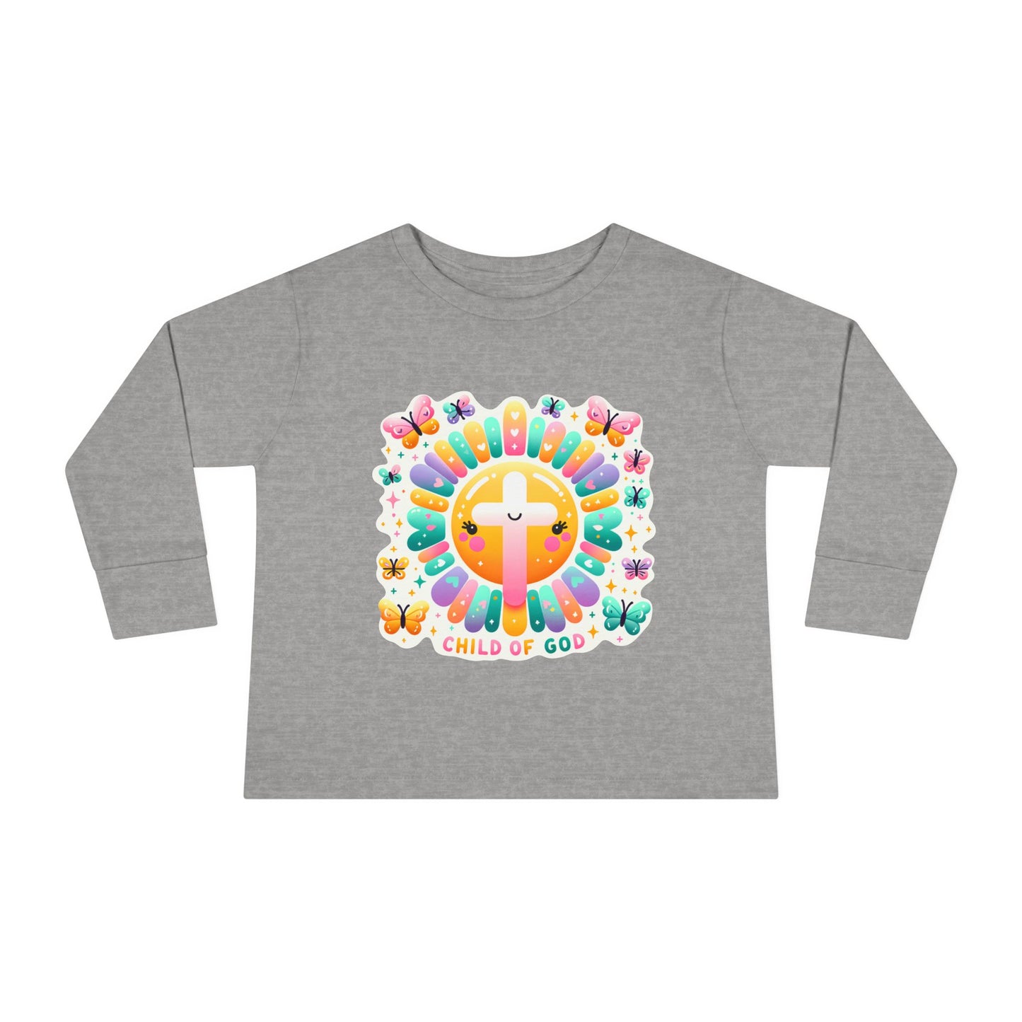 Toddler Long Sleeve Tee – Cute Christian Kids Shirt  Divine Faith Armor