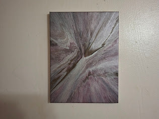 SHINE HIS LIGHT WITH!! DIVINE FAITH 714 original spin/pour art 9"x12" #1965