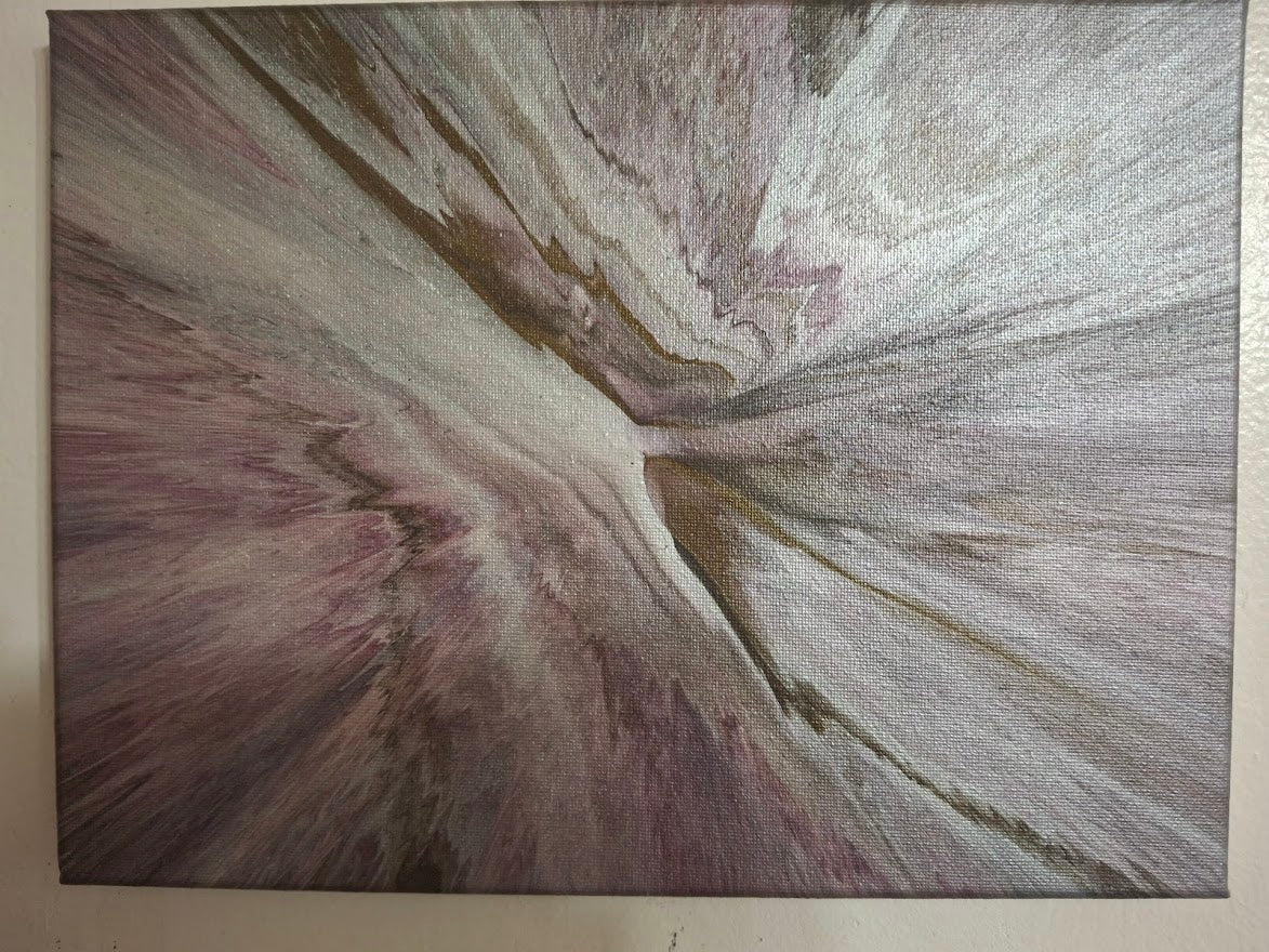 SHINE HIS LIGHT WITH!! DIVINE FAITH 714 original spin/pour art 9"x12" #1965