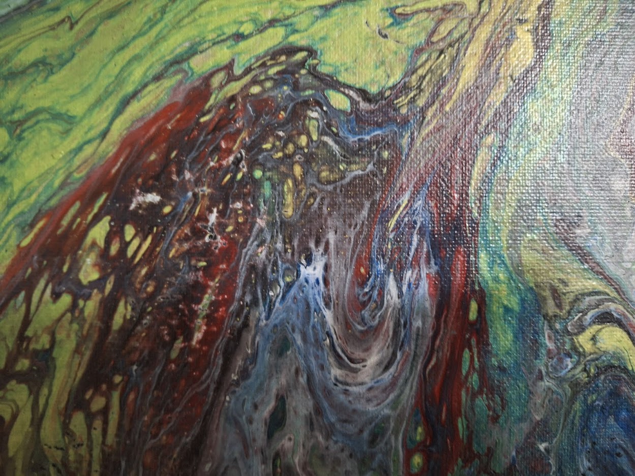 SHINE HIS LIGHT WITH!! DIVINE FAITH 714 original spin/pour art 9"x12" #1971