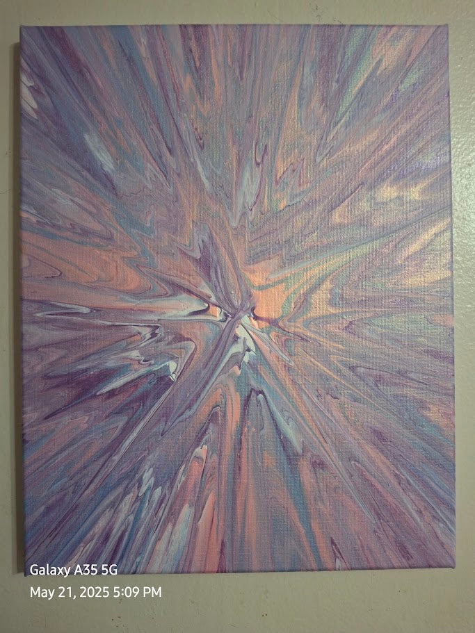 SHINE HIS LIGHT WITH!! DIVINE FAITH 714 original spin/pour art 11"x14" #520